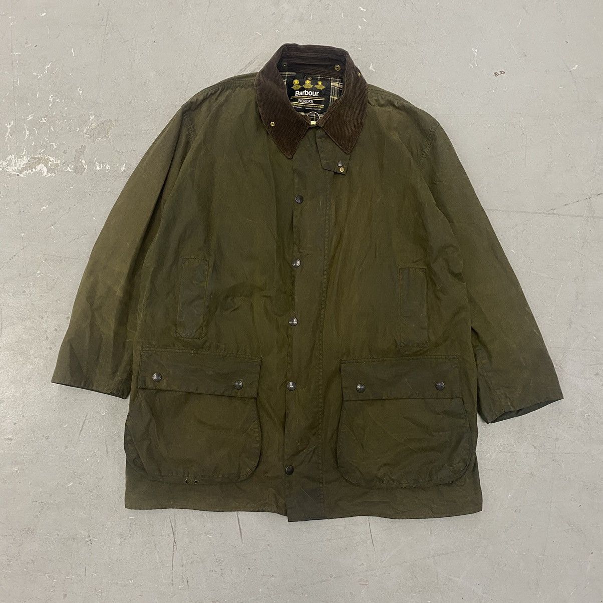 Barbour Vintage 90s Barbour Border Waxed Jacket Made in England