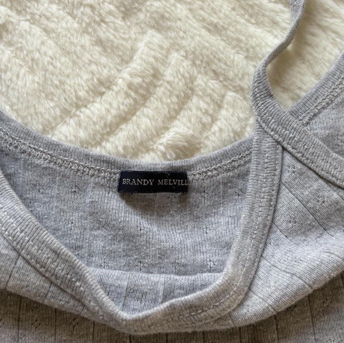 Brandy Melville Grey Brandy Melville Top Size ONE SIZE - 2 Thumbnail