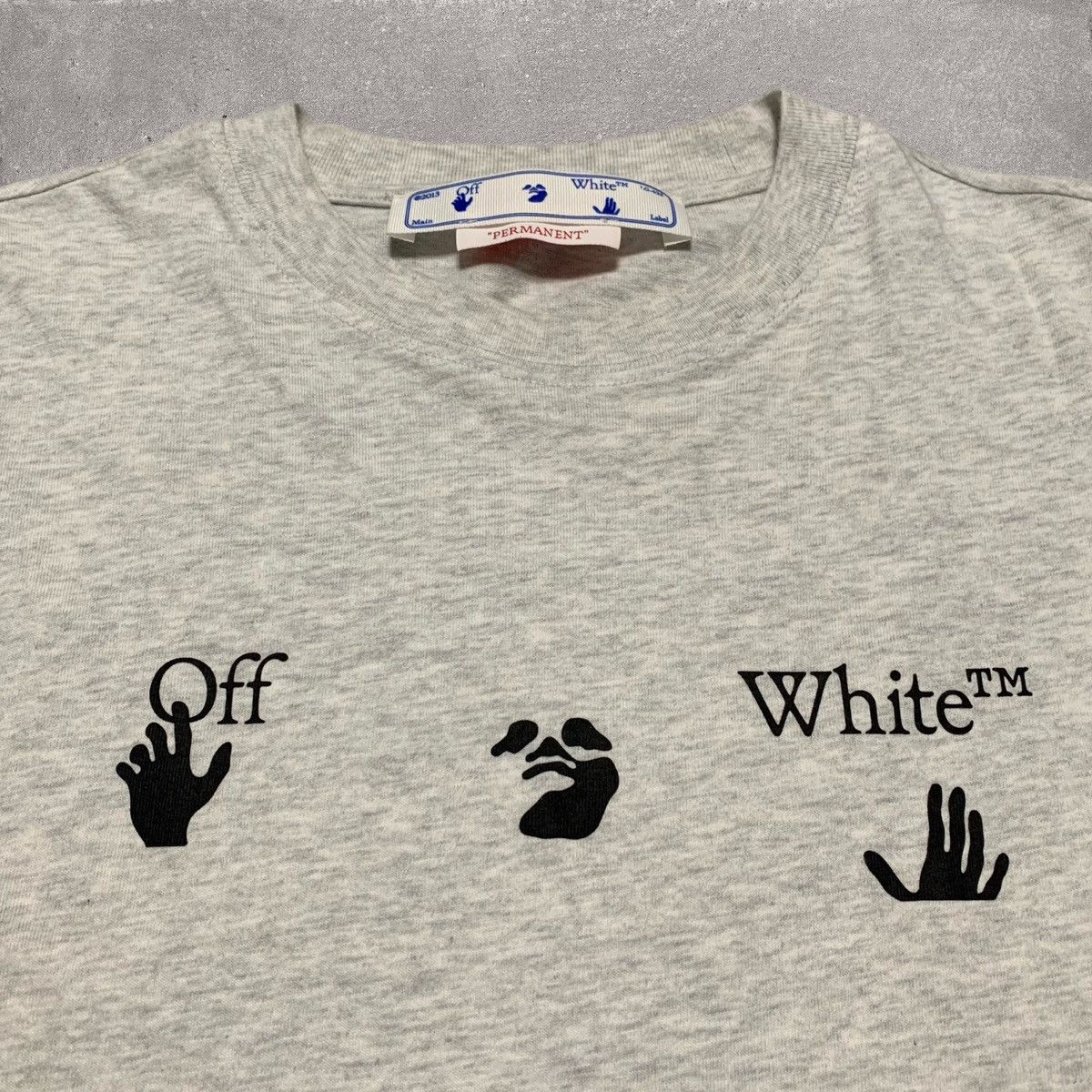 Off-White Off White Medium Hand Logo Grey Tee Virgil Abloh Size US M / EU 48-50 / 2 - 3 Thumbnail