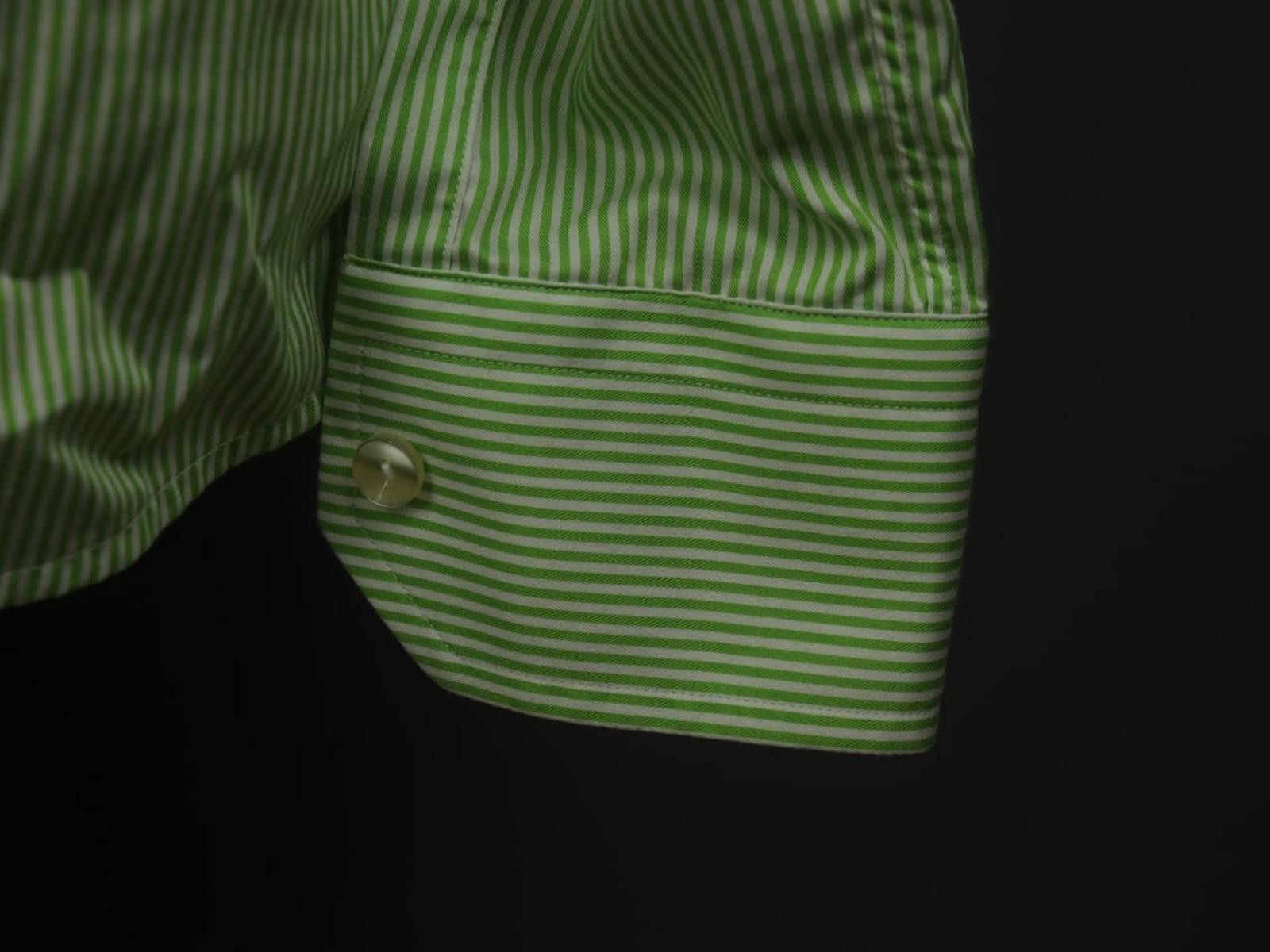 Eton Eton Green White Striped Cotton Collared Dress Shirt Size 41 Size 38R - 8 Thumbnail