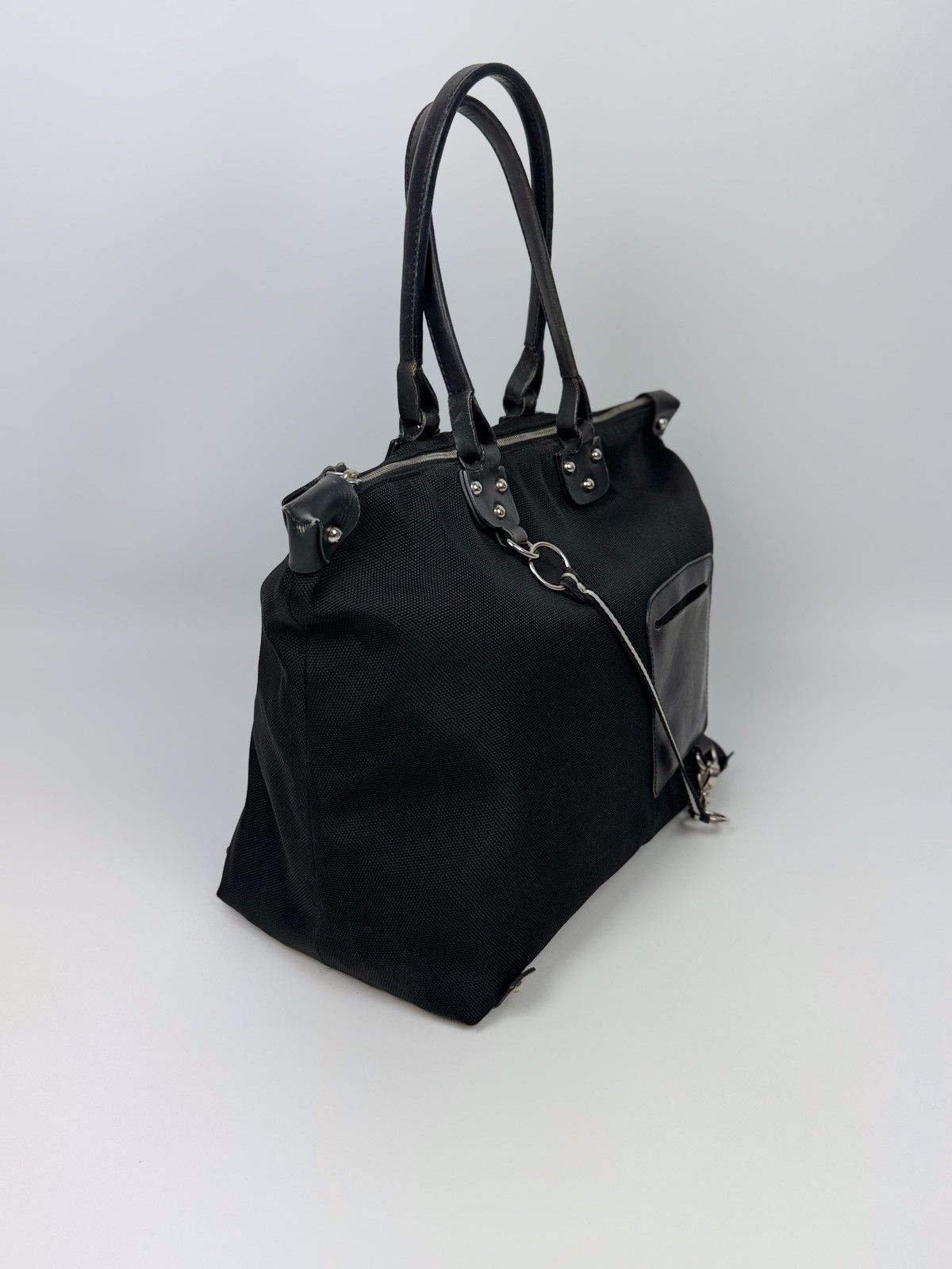 Bally Bally Cloth Canvas/Leather Black Handbag Size ONE SIZE - 2 Thumbnail