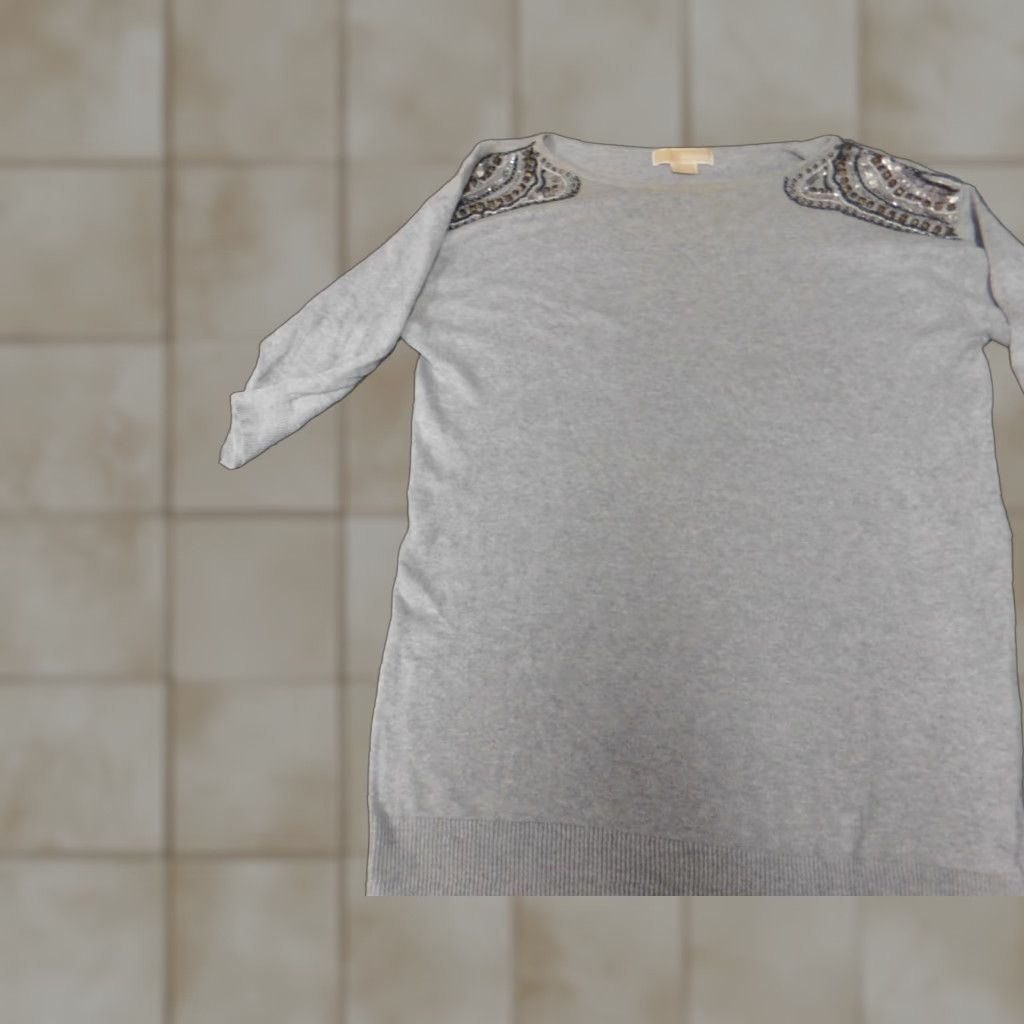 Michael Kors Michael Kors Womens Sweater M Gray Crew Neck Long Sleeve Cable-Knit Pullover Polyester Size M / US 6-8 / IT 42-44 - 1 Thumbnail