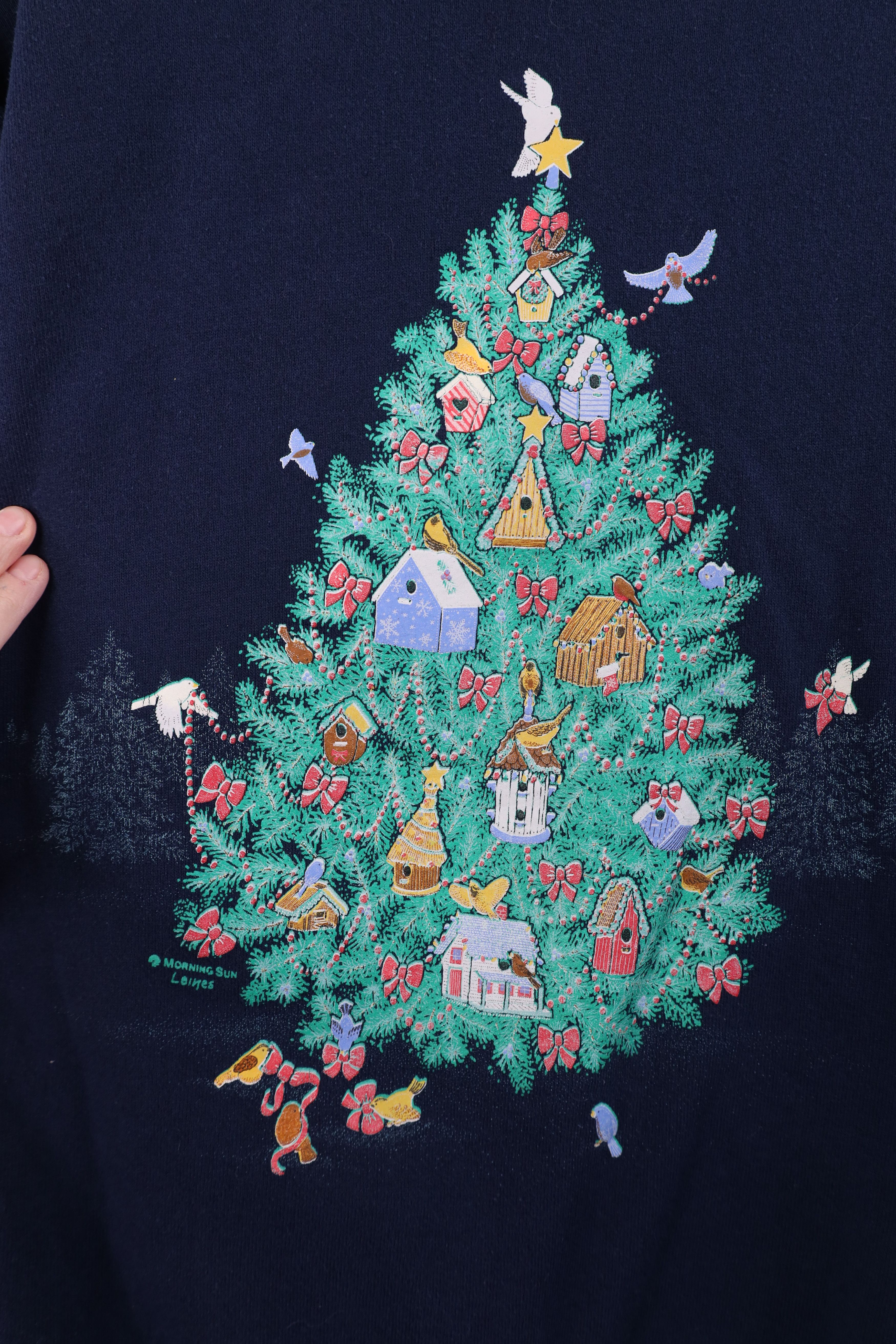 Vintage Vintage 90s Streetwear Christmas Tree Layered Sweatshirt USA Size L / US 10 / IT 46 - 4 Thumbnail