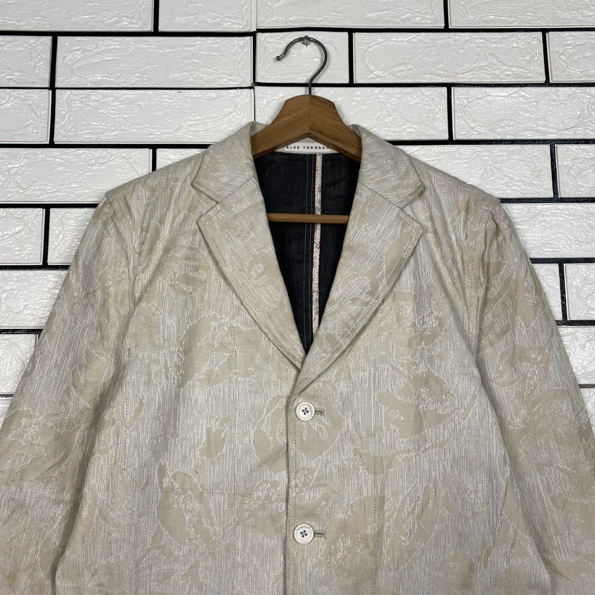 Tornado Mart Vintage Beige Jacquard Floral Pattern Jacket Tornado Size US L / EU 52-54 / 3 - 4 Thumbnail