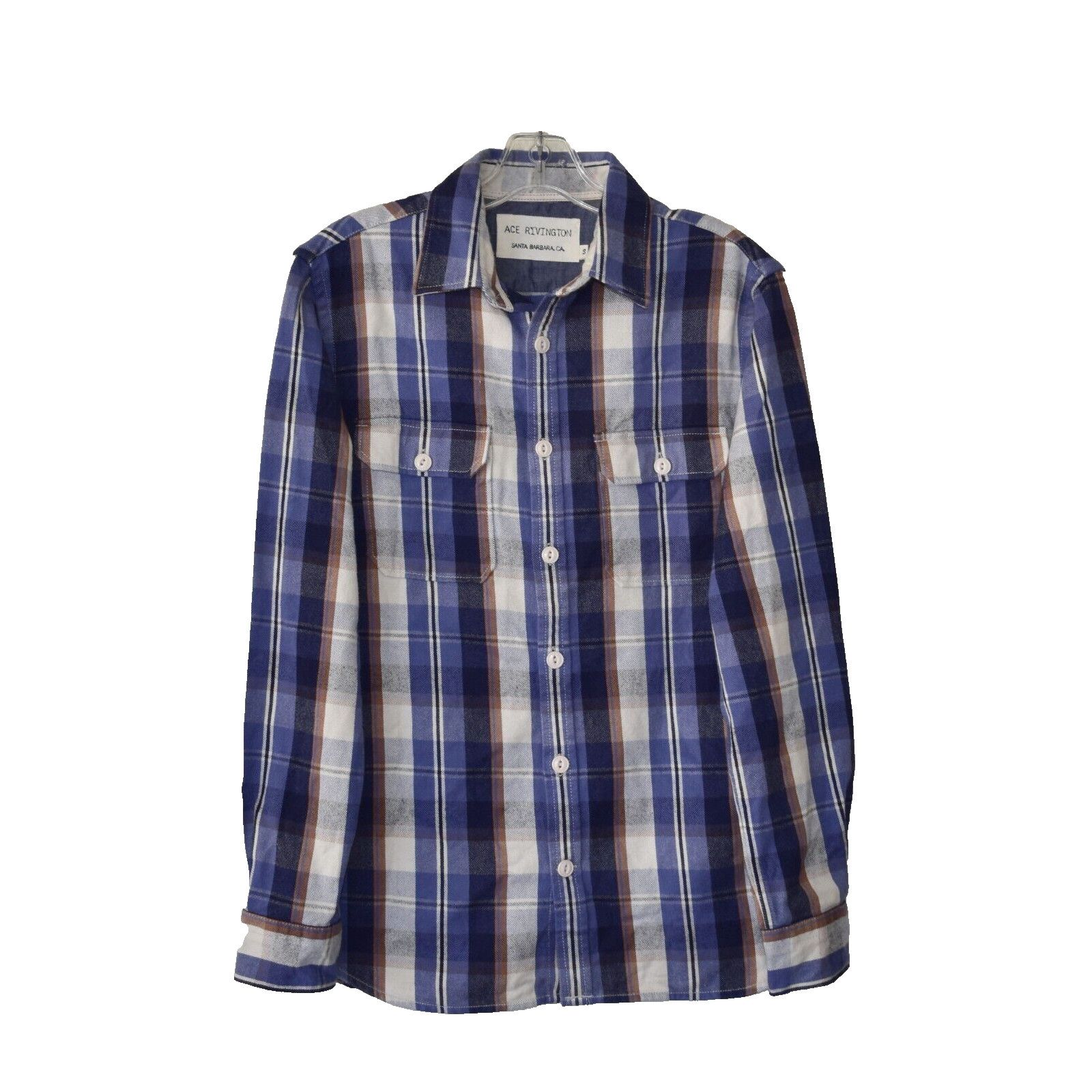 Ace Rivington ACE RIVINGTON Santa Barbara Blue Plaid Cotton Flanel Shirt S Size US S / EU 44-46 / 1 - 1 Thumbnail