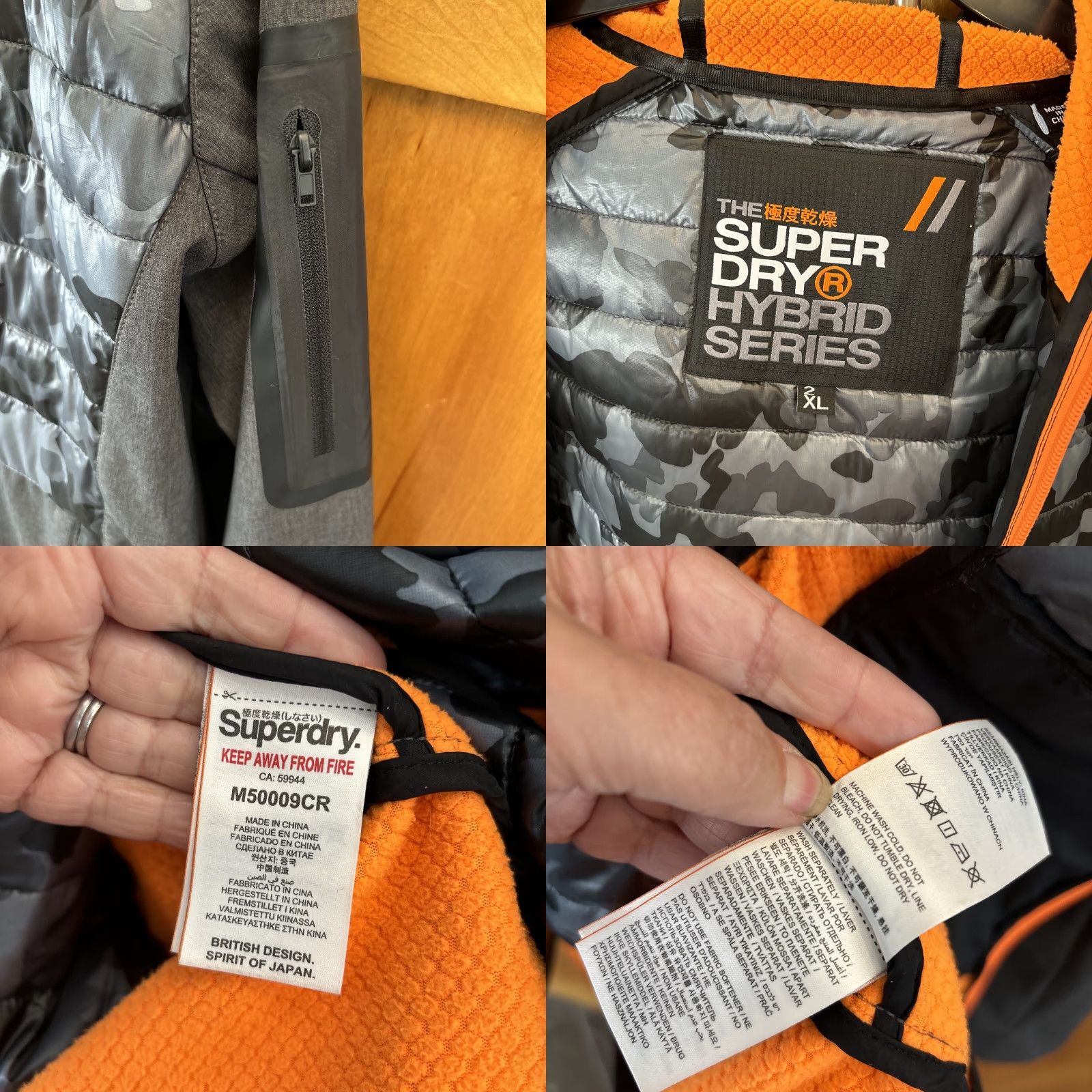 Superdry Superdry Men Jacket 2XL Charcoal Gray Grit Camo Mountain Softshell Hybrid Hooded Size US XXL / EU 58 / 5 - 8 Thumbnail