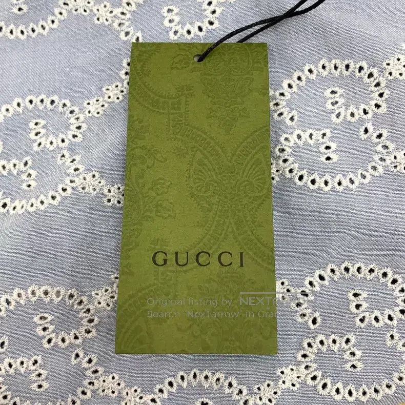 Gucci Gucci Light blue lace logo jacquad full-print cotton denim Size S / US 4 / IT 40 - 6 Thumbnail