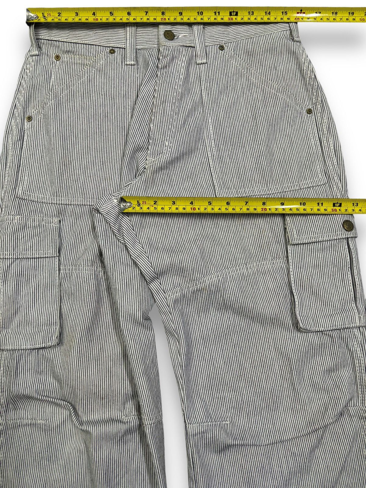 JNCO Vintage Japanese Brand Hickory Striped Baggy Cargo Jeans Size US 31 - 18 Thumbnail