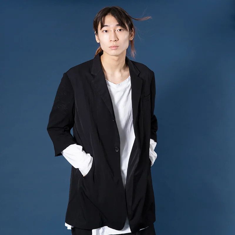 Yohji Yamamoto Yohji Yamamoto Dyed Knit 7-Sleeve Jacket Black 2 Size US M / EU 48-50 / 2 - 18 Thumbnail