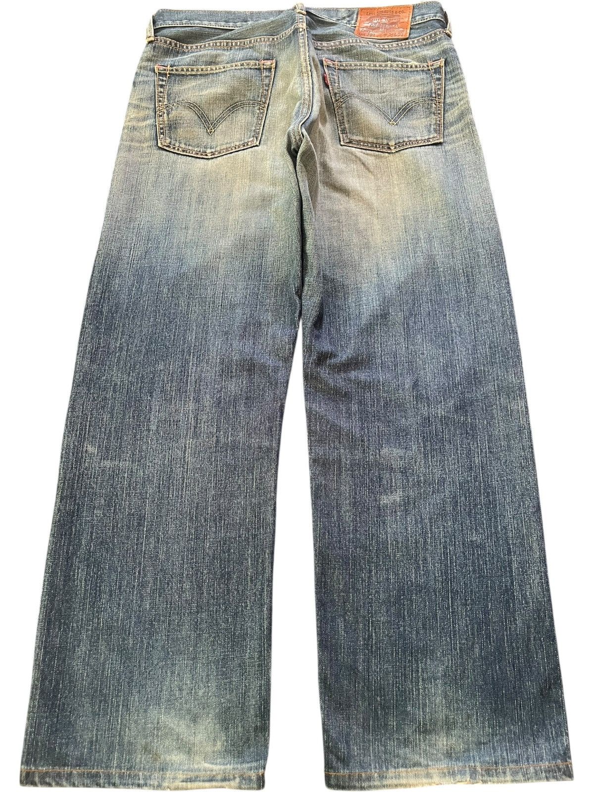 Levi's Vintage 90s Levis 703 Mud Wash Distress Baggy Jeans Size US 35 - 2 Thumbnail
