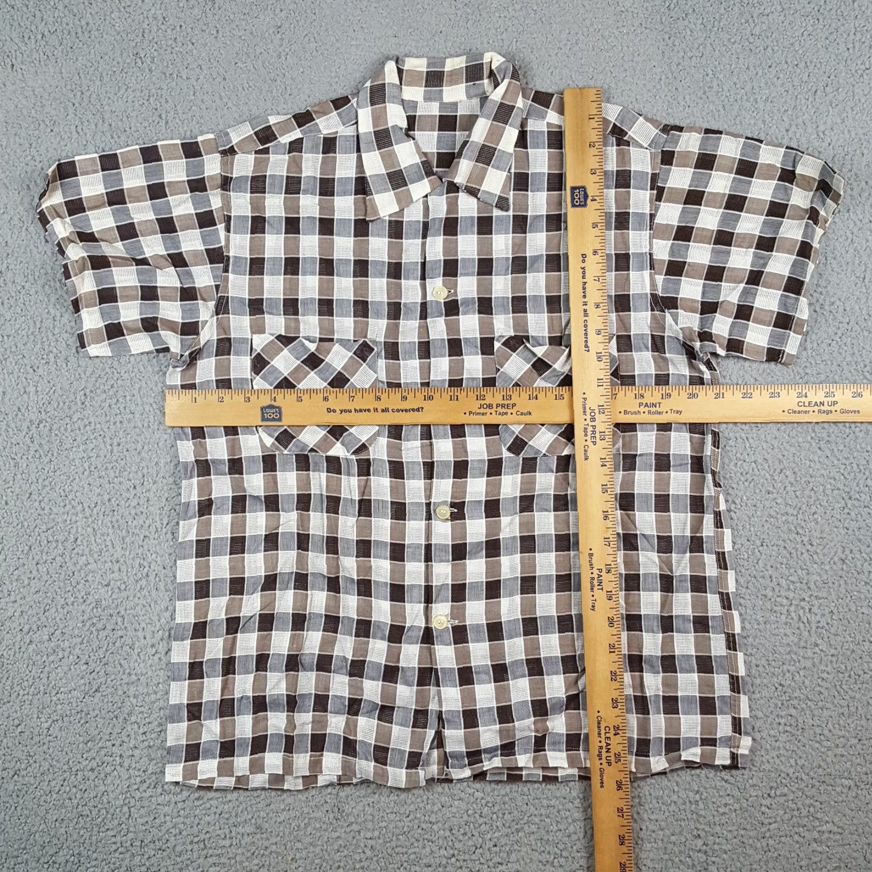 Vintage Vintage 80s Woven Check Plaid Pocket Size L Western Button Up Collared Shirt Size US L / EU 52-54 / 3 - 5 Thumbnail