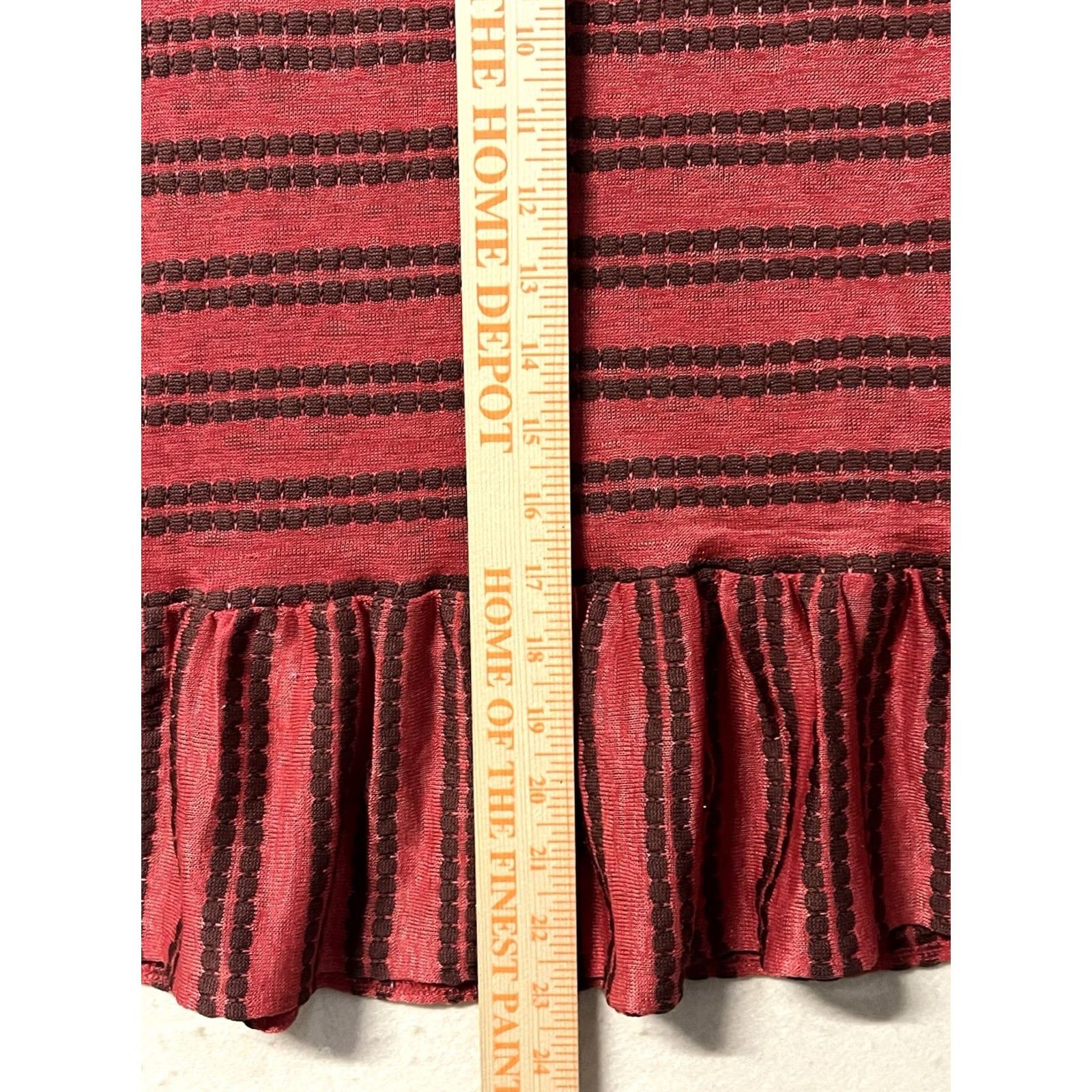 Free People Free People Women’s Blouse Sleeveless Multicolor Striped Eyelet Top S-M Red Brown Ruffle See Pictures Womens Size S / US 4 / IT 40 - 4 Thumbnail