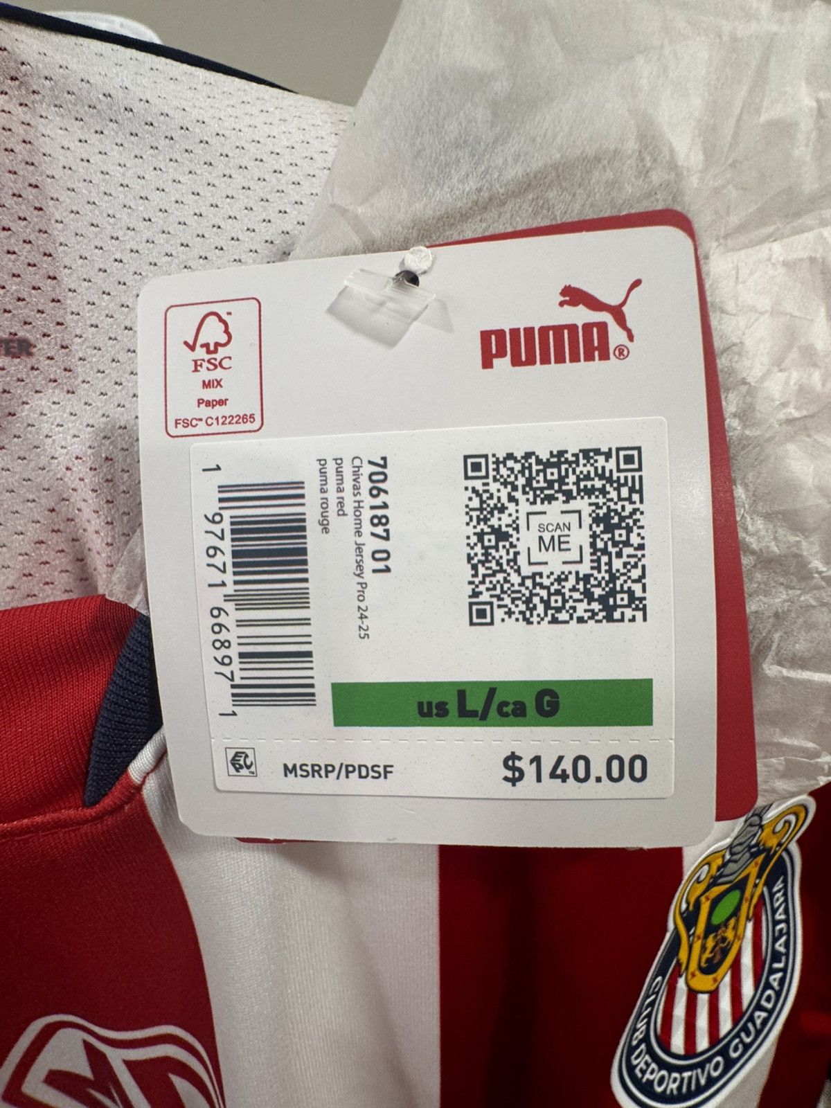 Puma PUMA LIGA MX CHIVAS JERSEY Size US L / EU 52-54 / 3 - 7 Thumbnail
