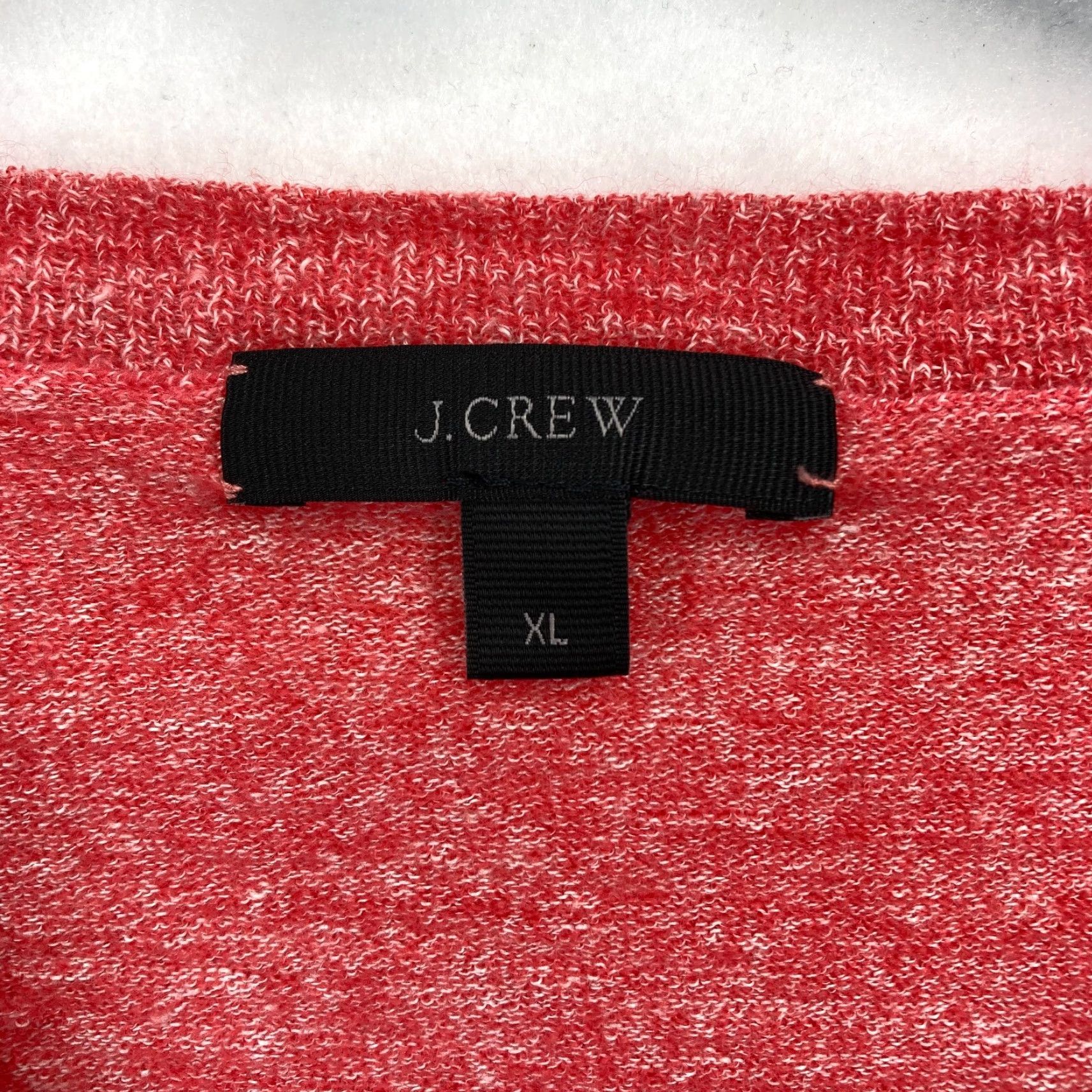 J.Crew J.Crew Merino Wool Linen Blend Sweater Women's XL Red V-Neck Side Split Preppy Pullover Shirt/Hoodie Size XL / US 12-14 / IT 48-50 - 4 Thumbnail