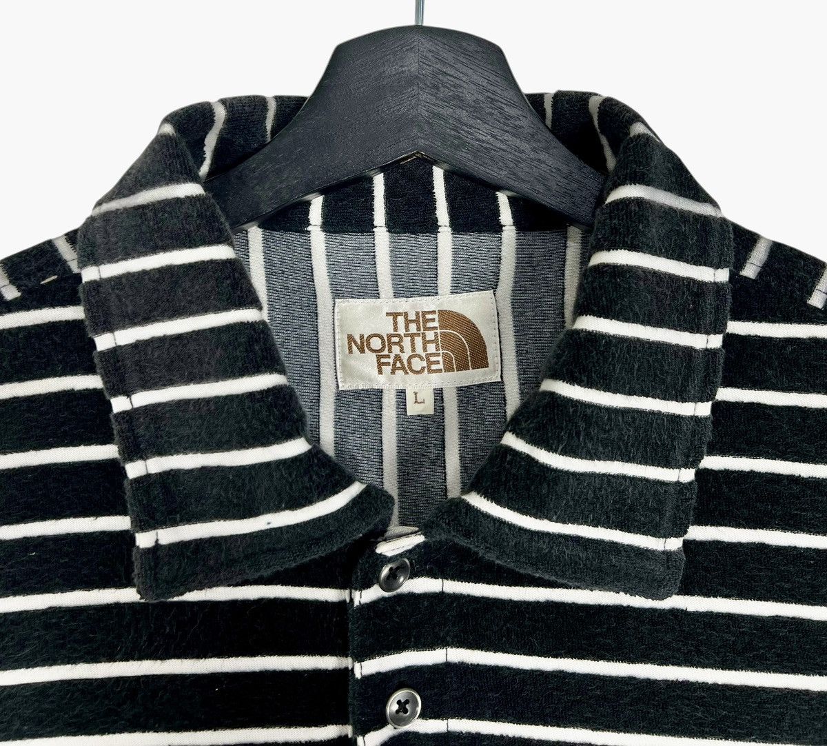 The North Face × Vintage 90s Vintage The North Face Fleece Striped Polo Shirt Size US L / EU 52-54 / 3 - 5 Thumbnail