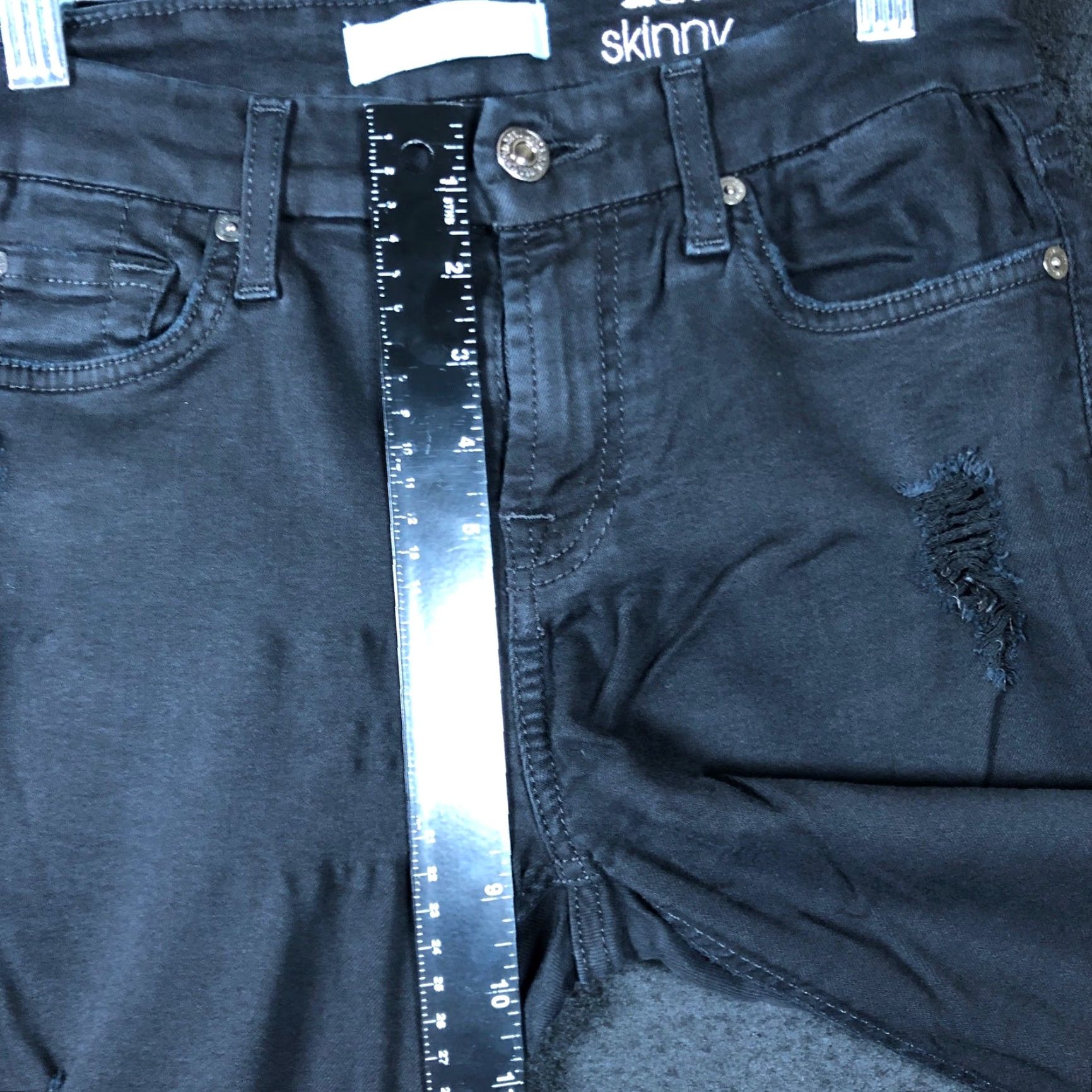 7 For All Mankind VINTAGE 7 For All Mankind Jeans Womens Black B(air) The Ankle Skinny Distress Stretch 26 Size 26" / US 2 / IT 38 - 7 Thumbnail