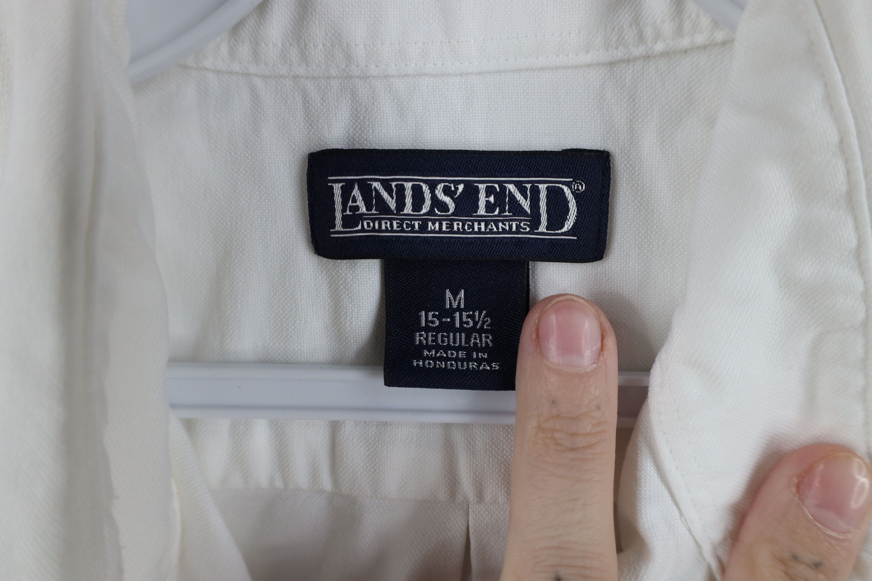 Lands' End Vintage 90s Lands End Collared Button Down Shirt White Size US M / EU 48-50 / 2 - 7 Thumbnail
