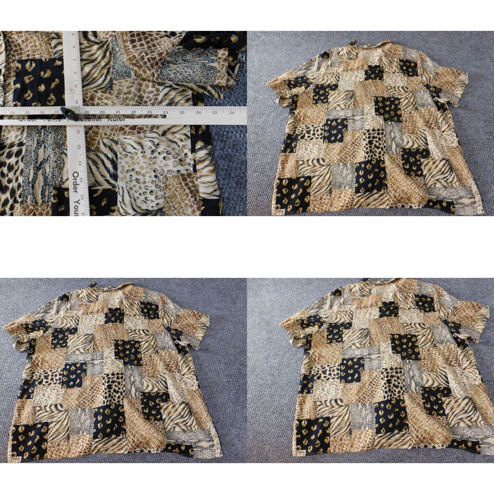 Vintage Alfred Dunner Button-Up Shirt Womens 22W Brown Floral Box Collared Short Sleeve Polyester Stretch Casual Regular Men/Women Not specified Size 3XL / US 20-22 - 8 Thumbnail