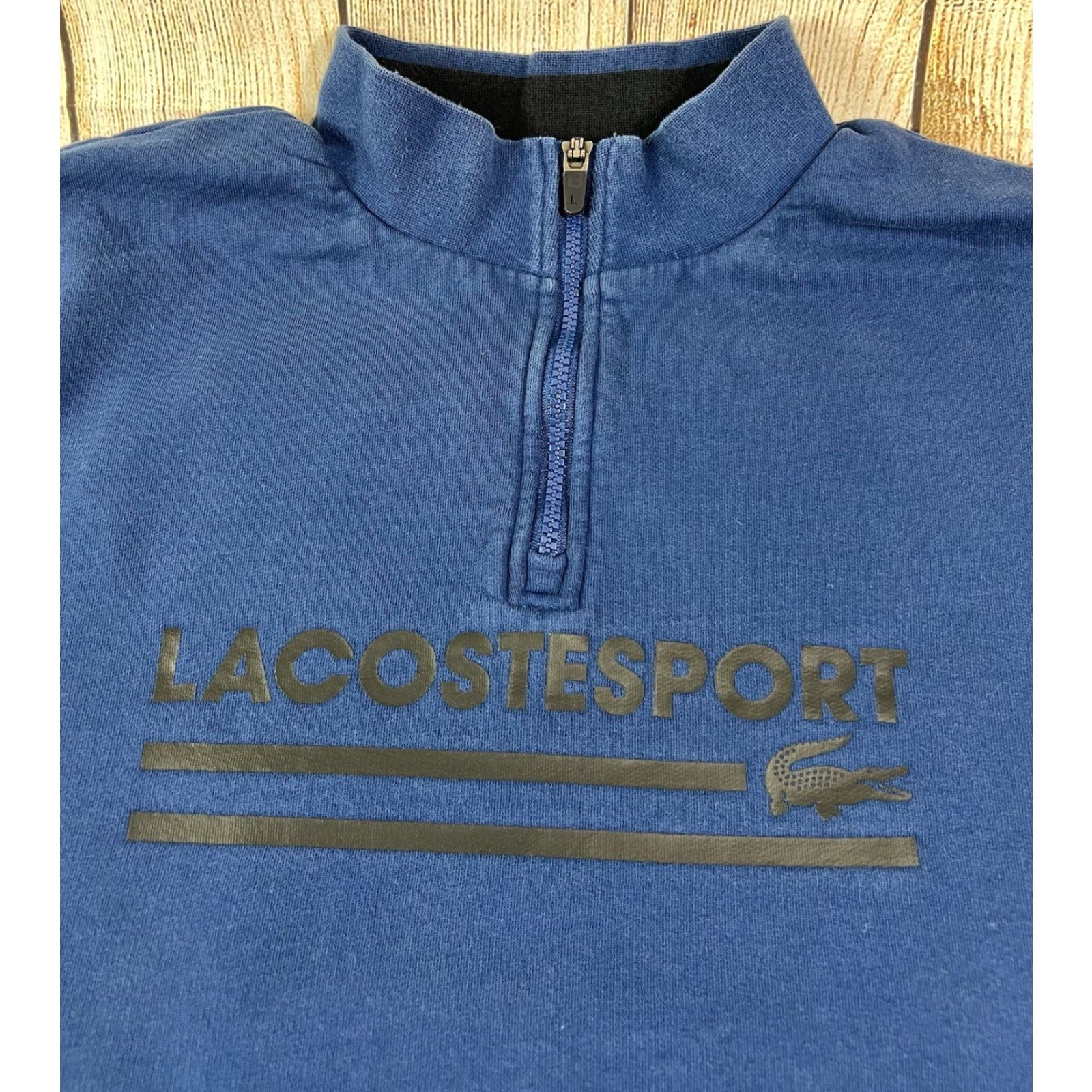 Lacoste VINTAGE Lacoste Sweatshirt 1/4 Zip Pullover Fleece Logo Blue XL Mens Regular Mock Neck Pullover Preppy Sweatshirt Size US XL / EU 56 / 4 - 6 Thumbnail