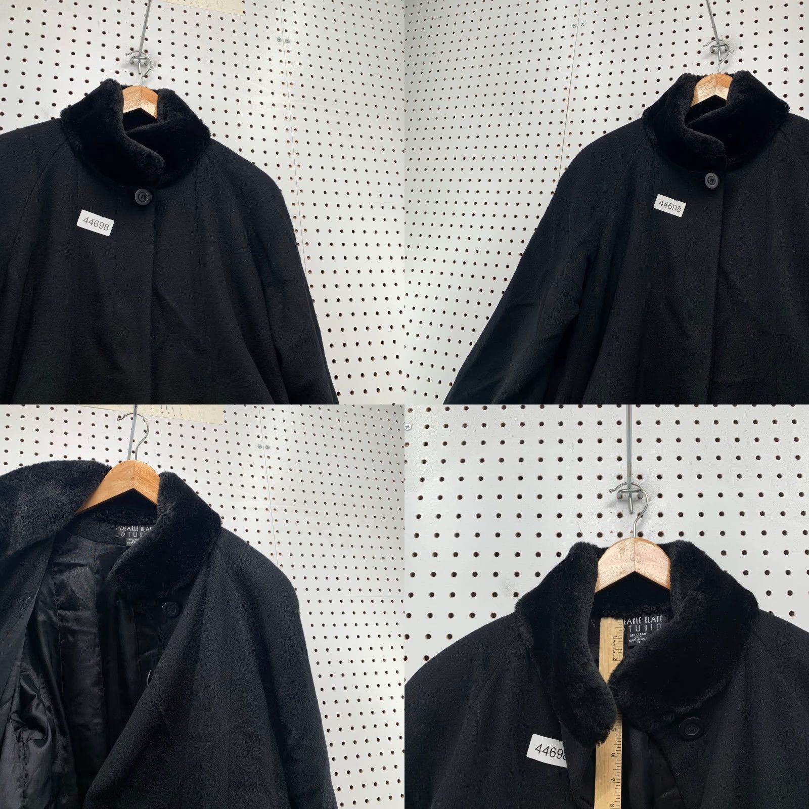 Vintage VINTAGE Searle Blatt 80s Black 100% Wool Swing Coat Womens Size 8 Union Made USA Size M / US 6-8 / IT 42-44 - 8 Thumbnail