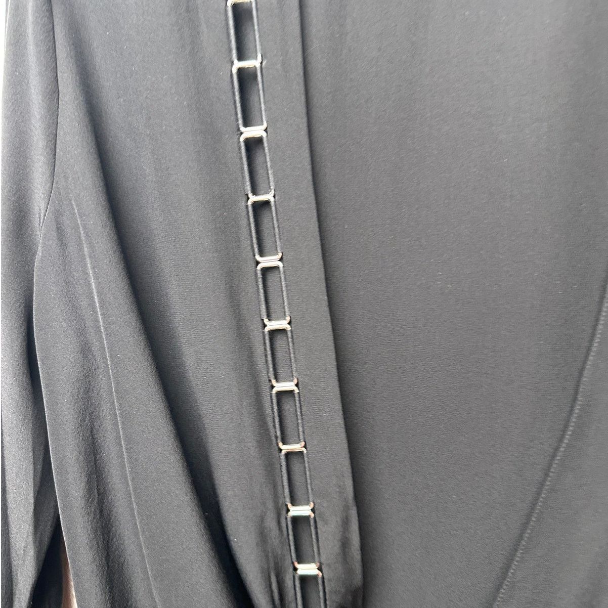 Mugler Mugler Black Silk Faux Wrap Chain Detail Blouse Women’s 12 Size XL / US 12-14 / IT 48-50 - 8 Thumbnail