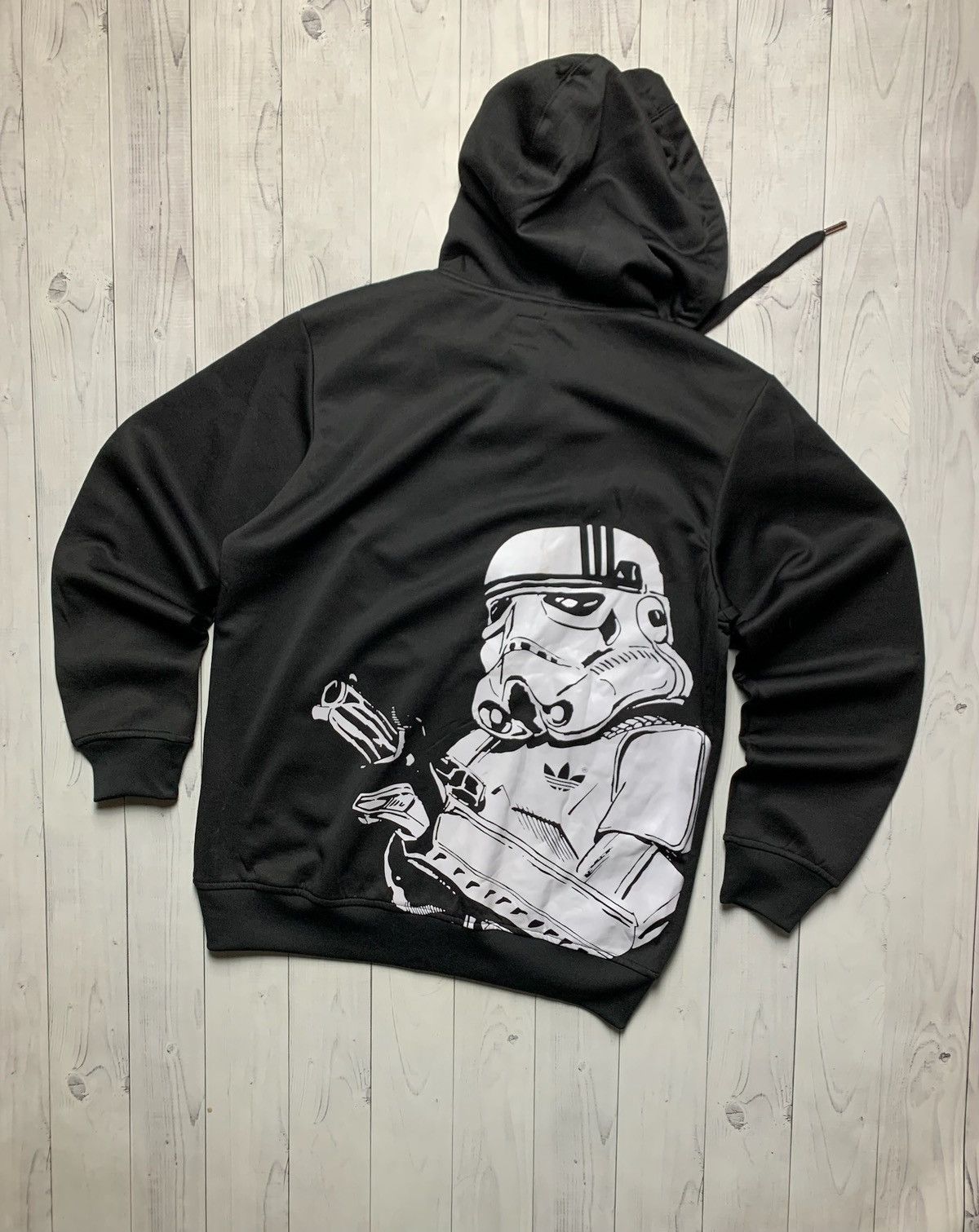 Vintage Adidas x Star Wars zip hoodie size L black rare - Main Image