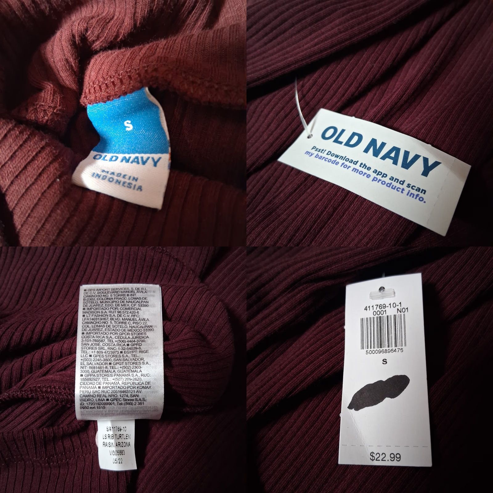 Old Navy Old Navy Shirt Women S Turtleneck Maroon Ribbed Knit Casual Pullover Knit Ribbed Turtleneck Raisin Arizona Classic Fall Winter Regular Women S Size S / US 4 / IT 40 - 8 Thumbnail