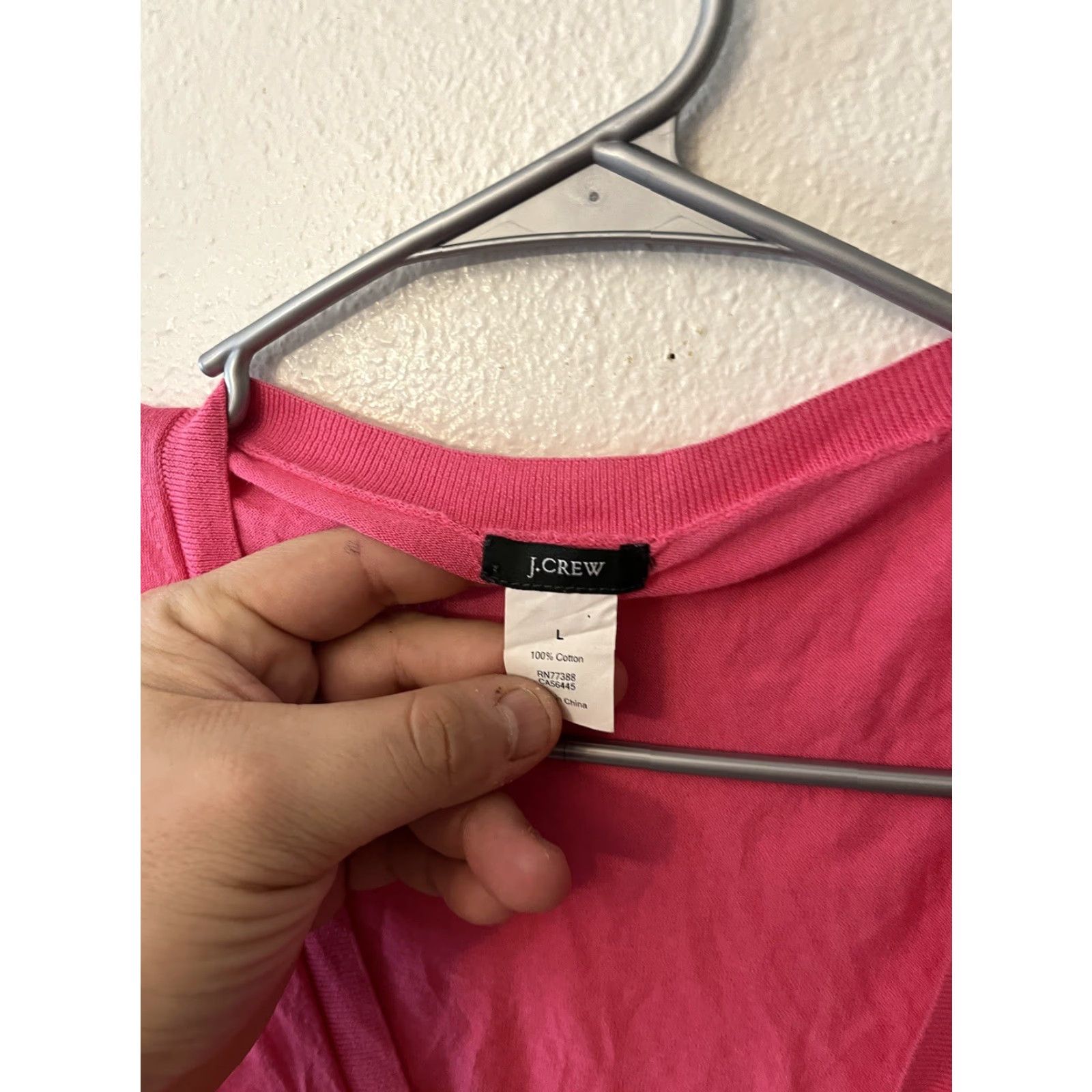 J.Crew J.CREW Cardigan Knit Pink 100% Cotton 3/4 Sleeve V-Neck L Women's Sweater Size L / US 10 / IT 46 - 3 Thumbnail