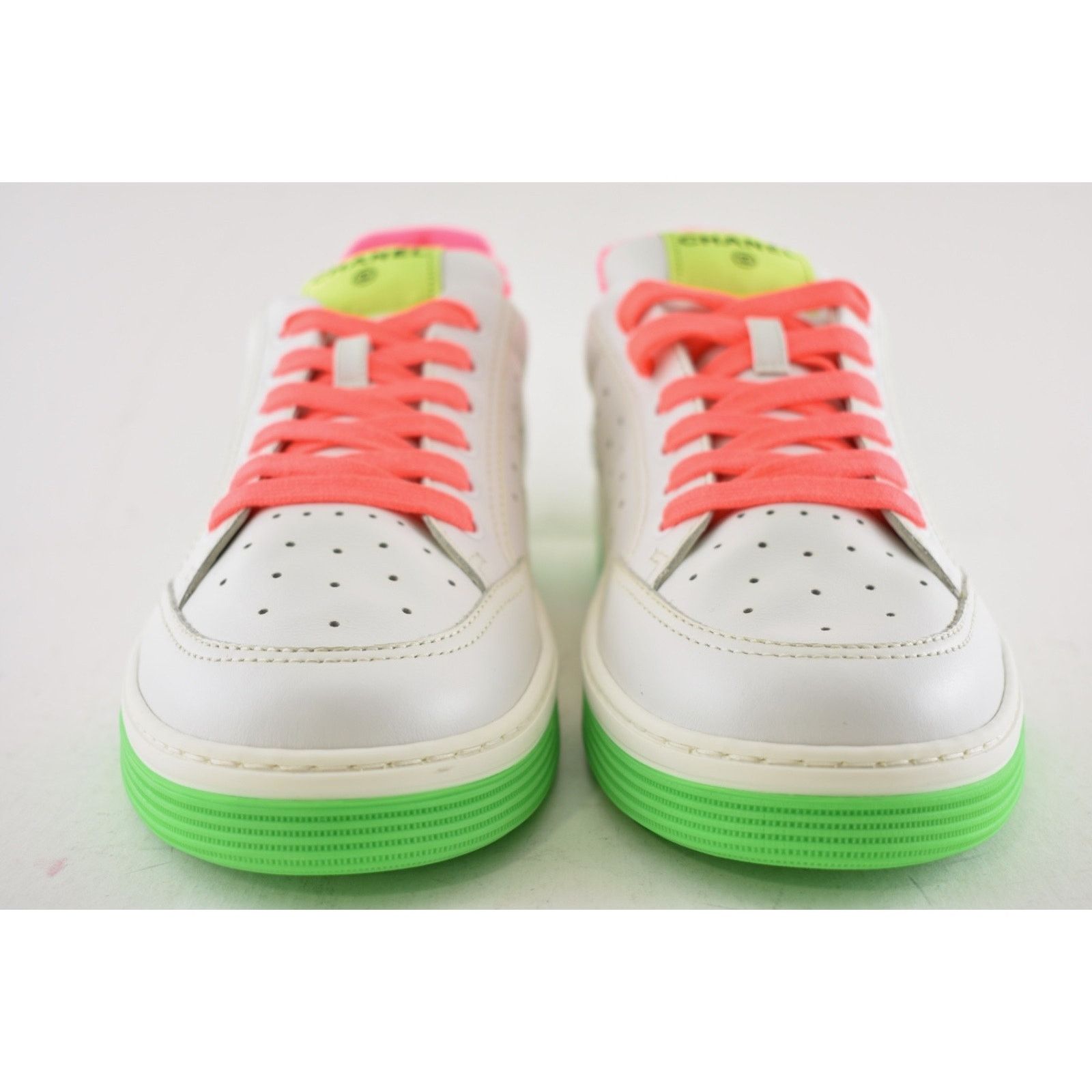 Chanel Chanel Mens 20P White Multicolor Neon CC Logo Flat Runner Size US 11 / EU 44 - 6 Thumbnail