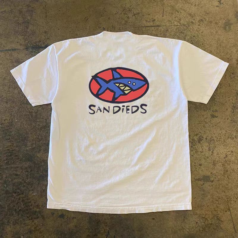 Japanese Brand × Vintage Shark pattern casual vintage cotton t-shirt Size US M / EU 48-50 / 2 - 1 Thumbnail