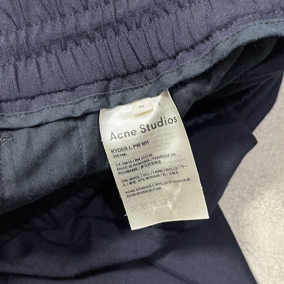 Acne Studios Acne Studios Ryder L Wool Mohair Pant - Navy Size US 32 / EU 48 - 10 Thumbnail