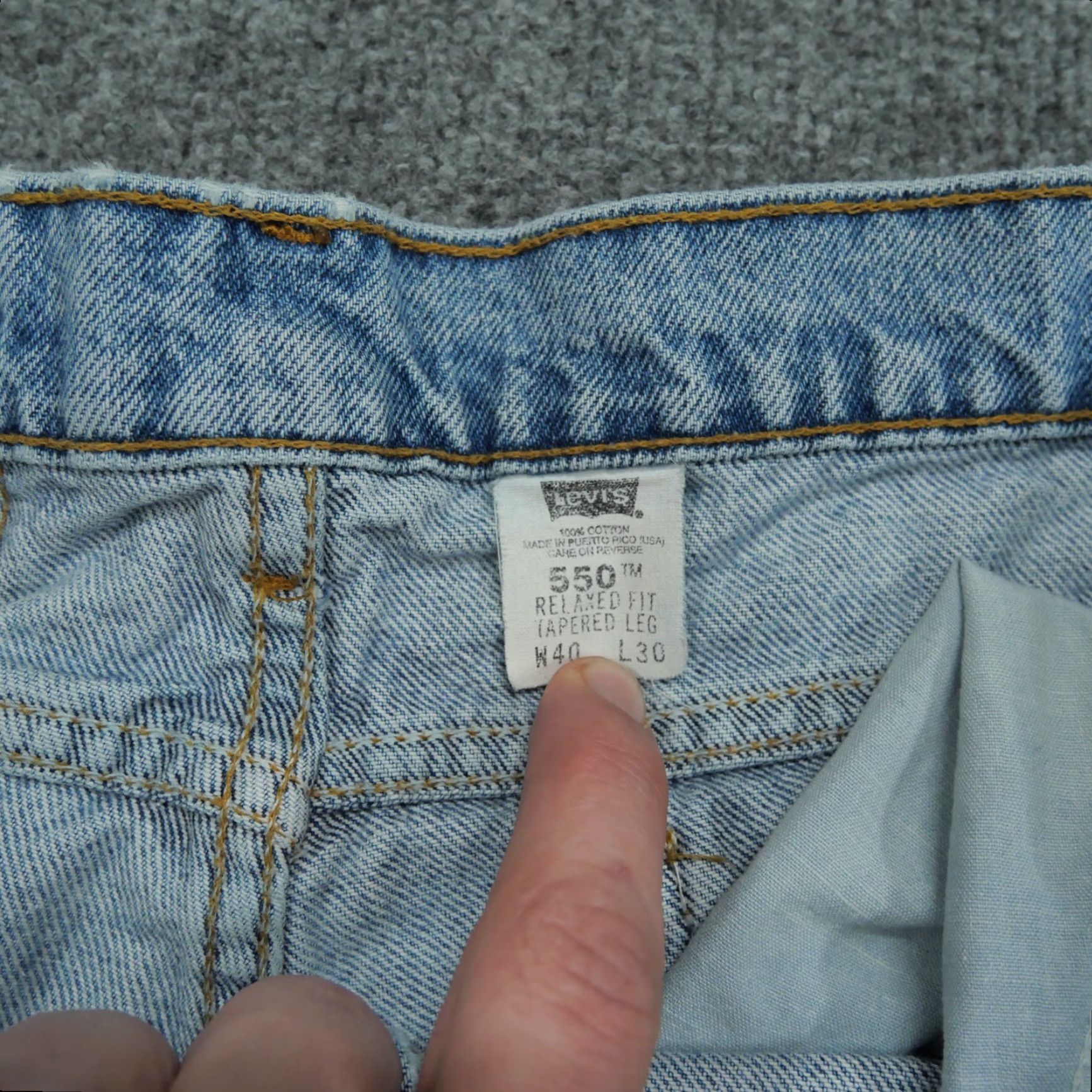 Levi's VINTAGE Levi's 550 Jeans Mens 40x30 Blue Grunge Distressed 90s Denim Straight Pants Adult 38x30 Size US 38 / EU 54 - 6 Thumbnail