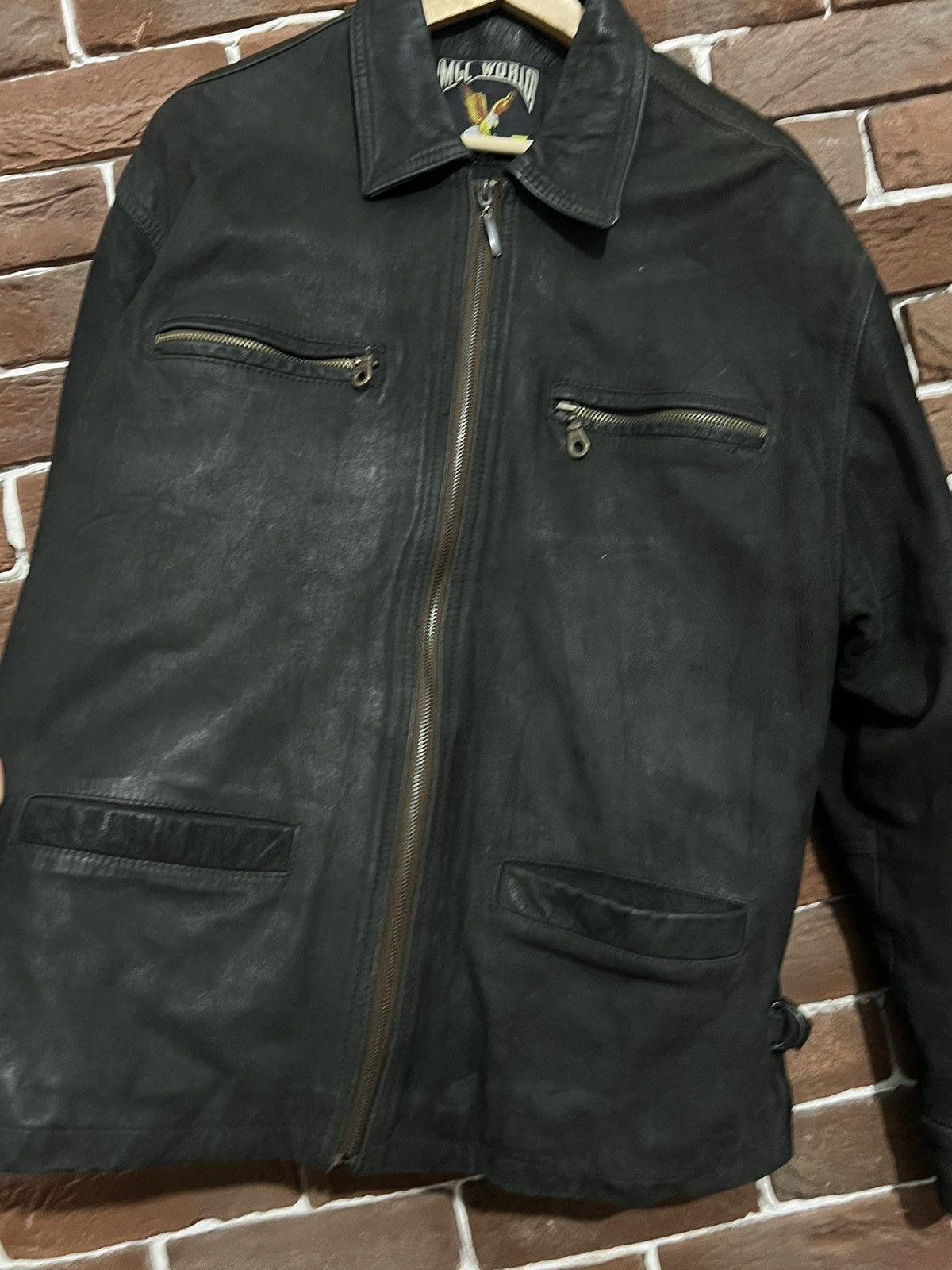 Vintage Rare Vintage Genuine Leather Boxy Cropped Jacket 90s Metal Size US L / EU 52-54 / 3 - 6 Thumbnail