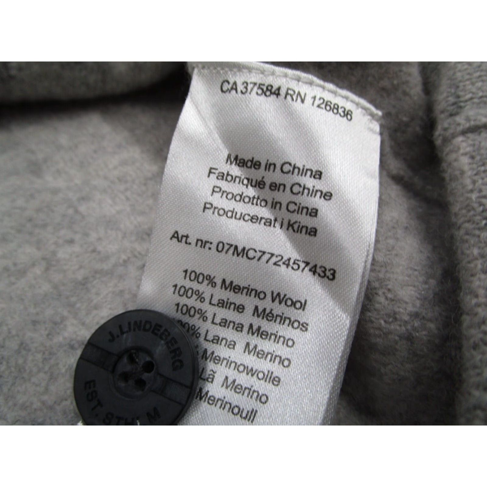 J.Lindeberg J.Lindeberg Mens Gray Merino Wool Cardigan Sweater Long Sleeve Button Up Size US L / EU 52-54 / 3 - 4 Thumbnail