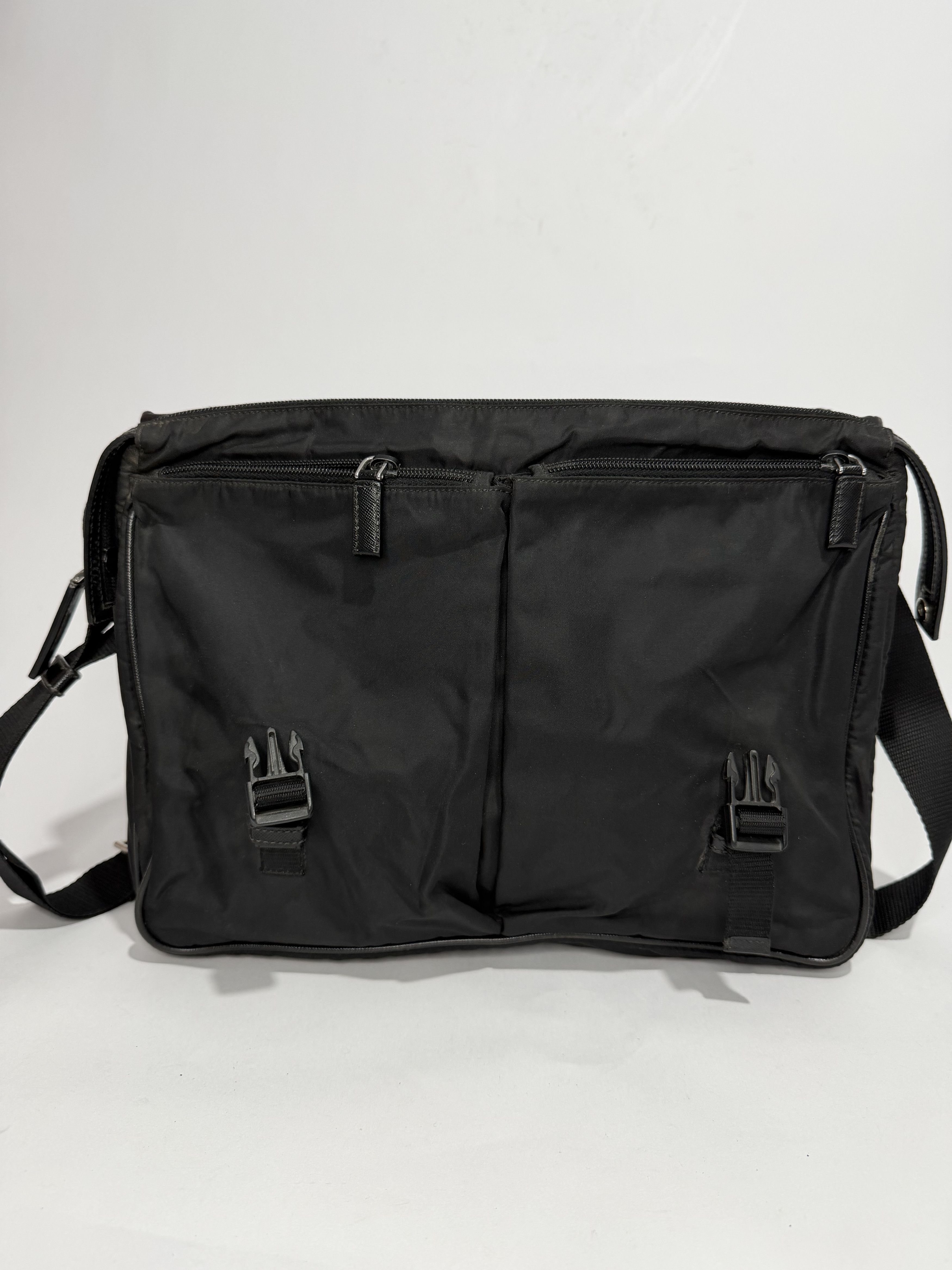 Prada Prada Black Nylon Flap Messenger Bag Size ONE SIZE - 5 Thumbnail