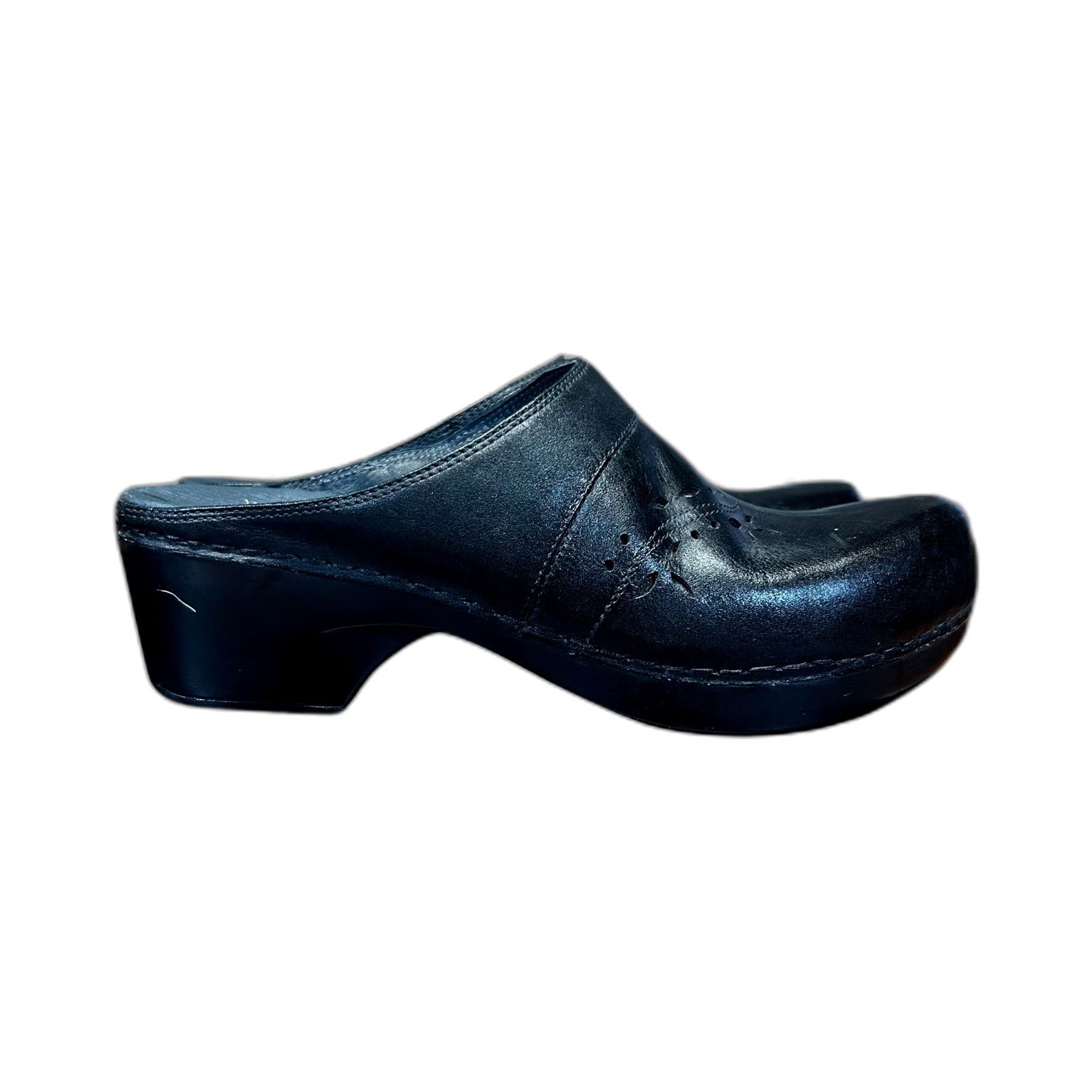 Dansko Dansko Clogs Professional Black Leather Flower Cutout Design Size US 9 / EU 42 - 2 Thumbnail