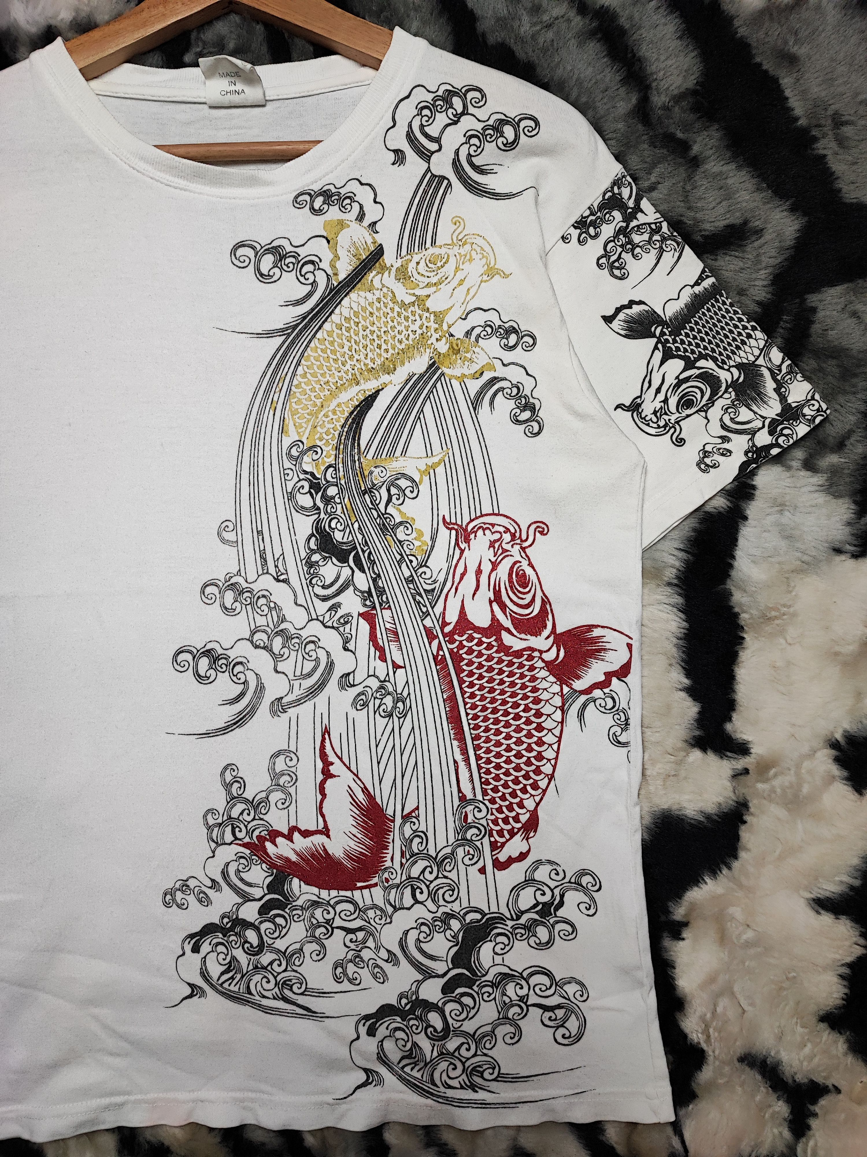 Number (N)ine Sukajan Tshirt Gold Fish Japan Size US M / EU 48-50 / 2 - 3 Thumbnail