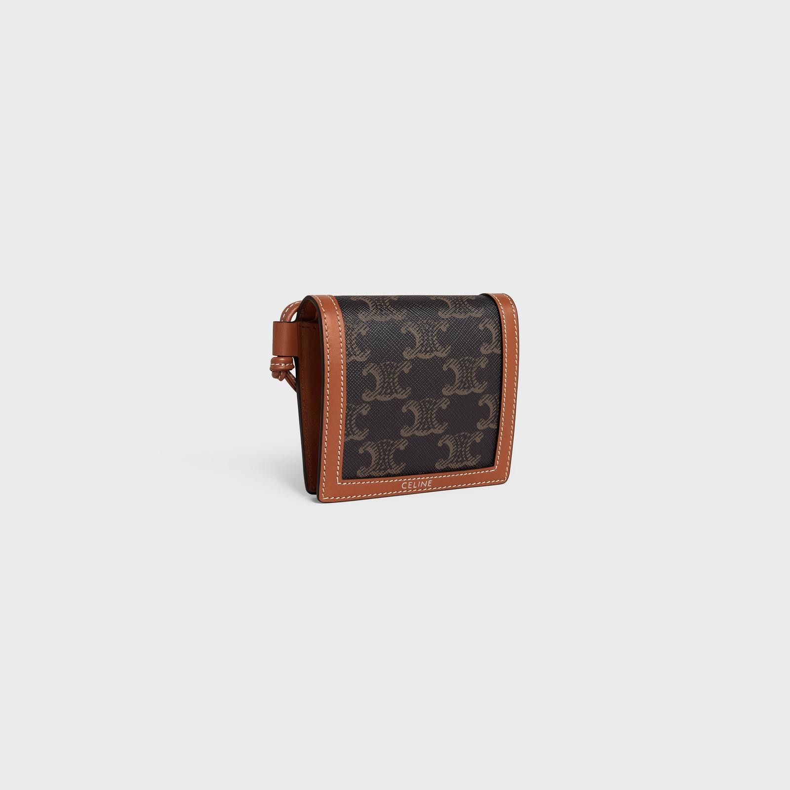 Celine o1bcso1str1124 Size: OS / Triomphe Nekclace Wallet in Brown Size ONE SIZE - 2 Thumbnail