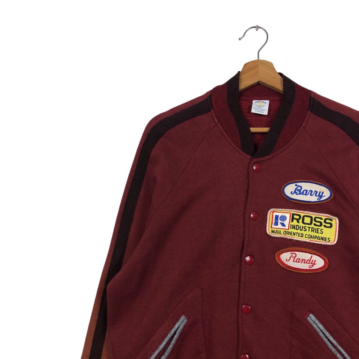Japanese Brand Vintage Sportswear Patch Varsity Jacket Deep Burgundy Raglan Size US S / EU 44-46 / 1 - 8 Thumbnail