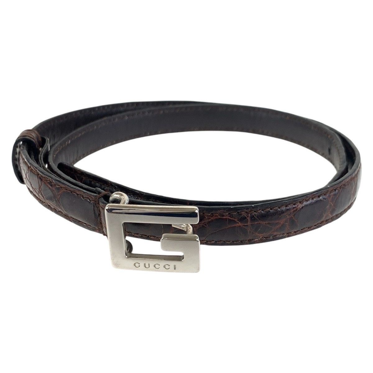 Gucci Gucci Gucci Crocodile Belt Natural Material Belt 03719409695 Size ONE SIZE - 1 Thumbnail