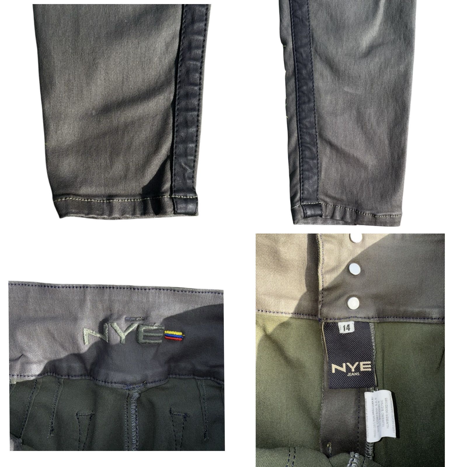Olive NYE Womens Army Skinny Jeans 14 Olive Green Military Green Size 14 Regular Womens Jeans NYE Army Green Skinny Jeans 14 Size 26" / US 2 / IT 38 - 8 Thumbnail