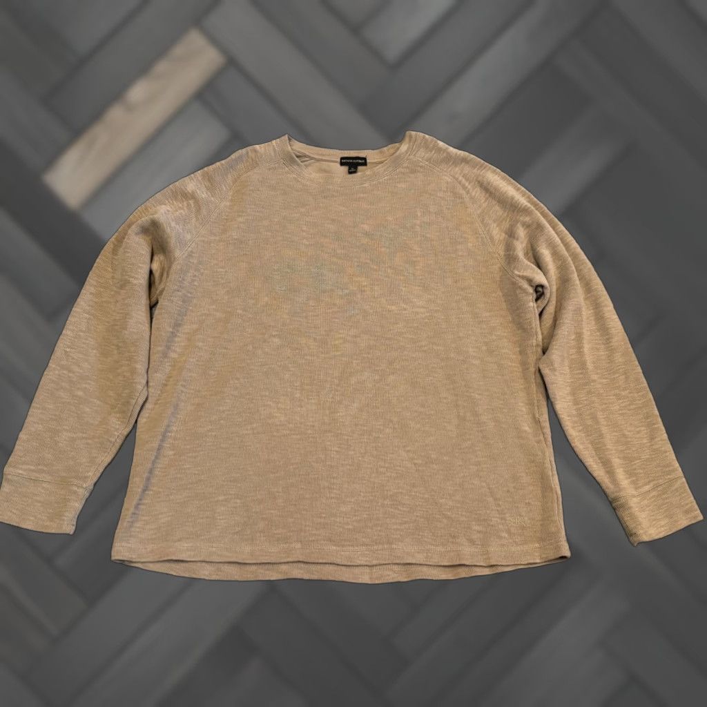 Banana Republic VINTAGE Banana Republic Sweater Mens XL Brown Crewneck Thermal Waffle Knit Long Sleeve Size US XL / EU 56 / 4 - 1 Thumbnail