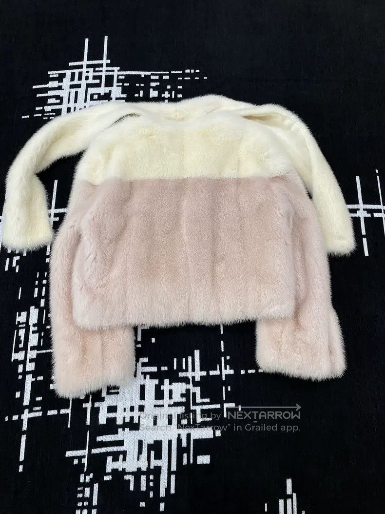 Dior Colour-blocked mink fur coat