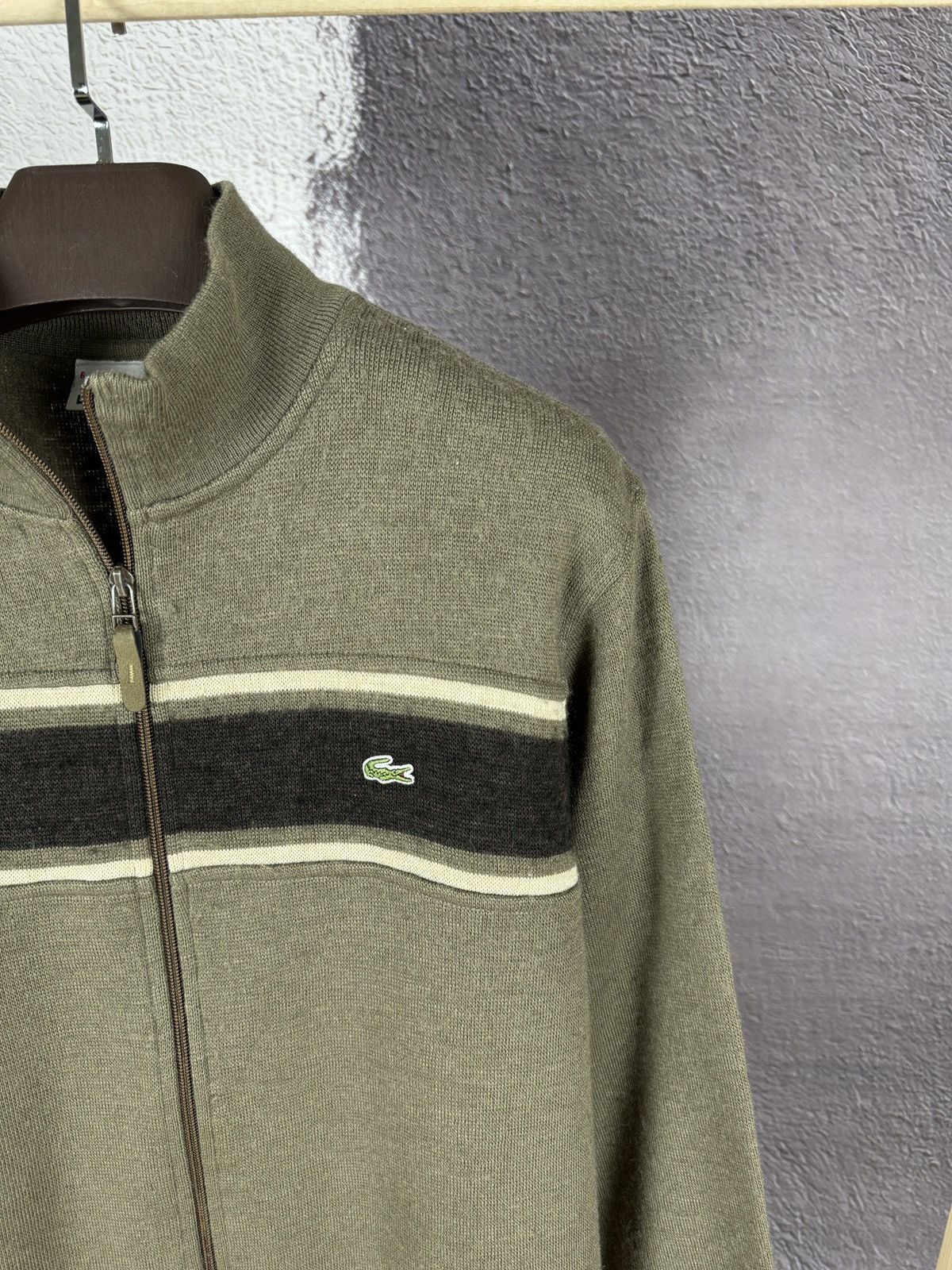Lacoste Lacoste vintage wool blend striped double zipper sweater Size US XL / EU 56 / 4 - 4 Thumbnail