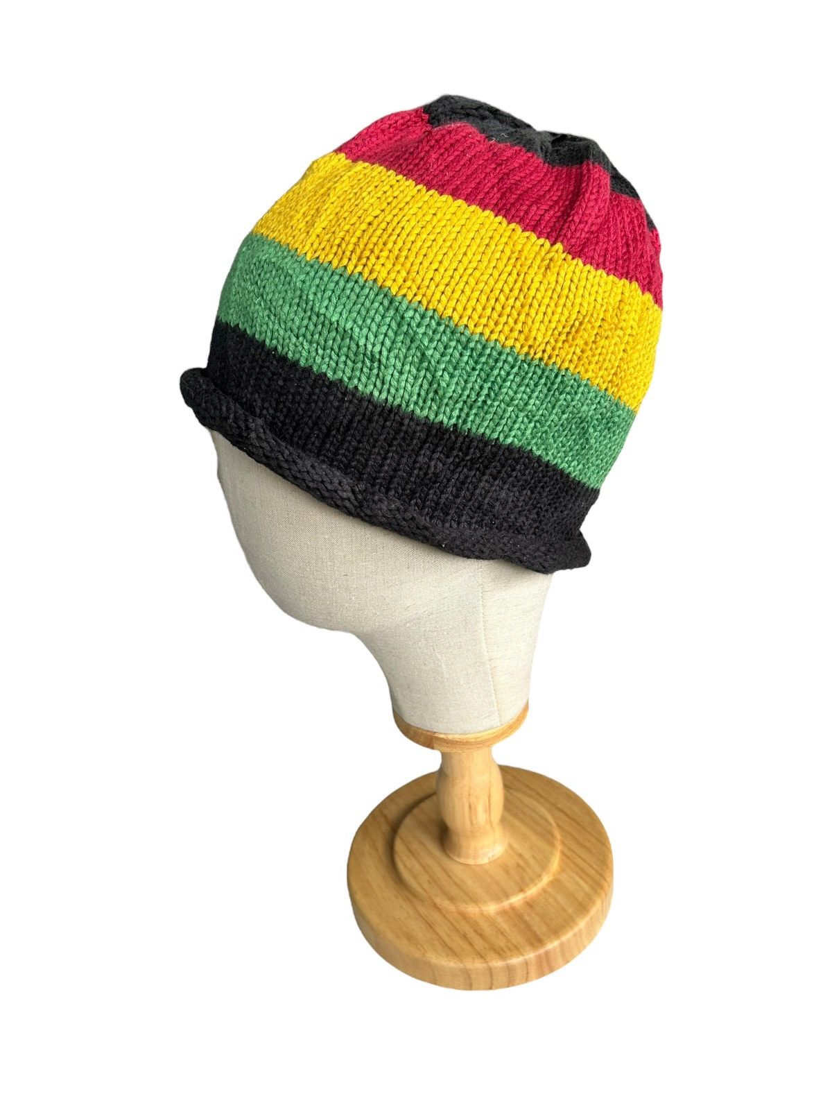 Japanese Brand Handmade Crochet Knitted Rasta Bob Marley Beanie Hats Size ONE SIZE - 3 Thumbnail