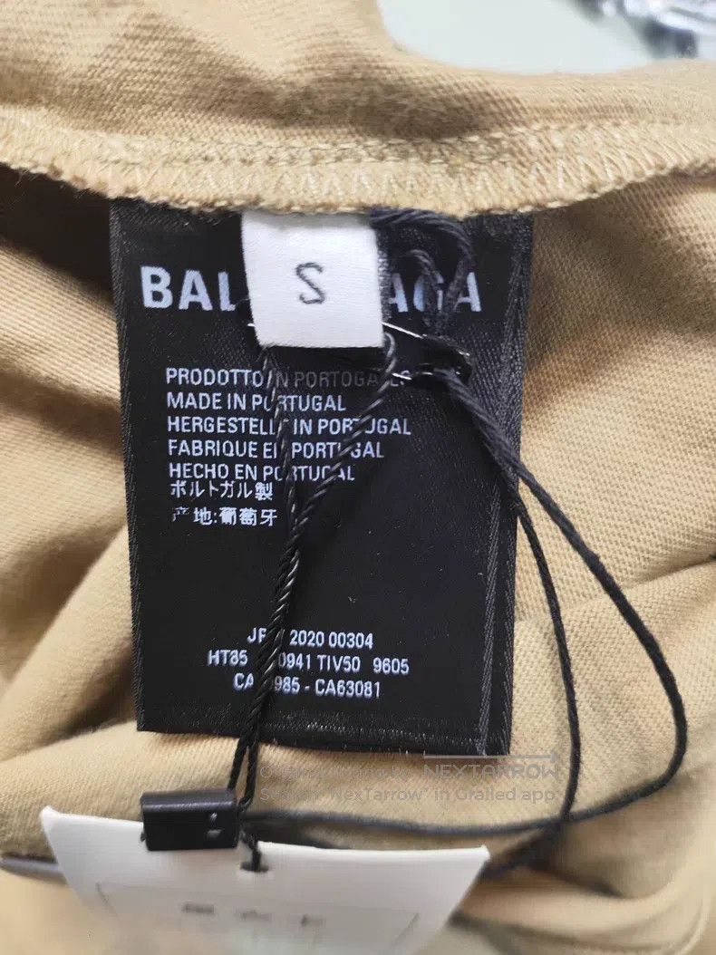 Balenciaga Balenciaga Brown Khaki Letter Short Sleeve Size US S / EU 44-46 / 1 - 4 Thumbnail