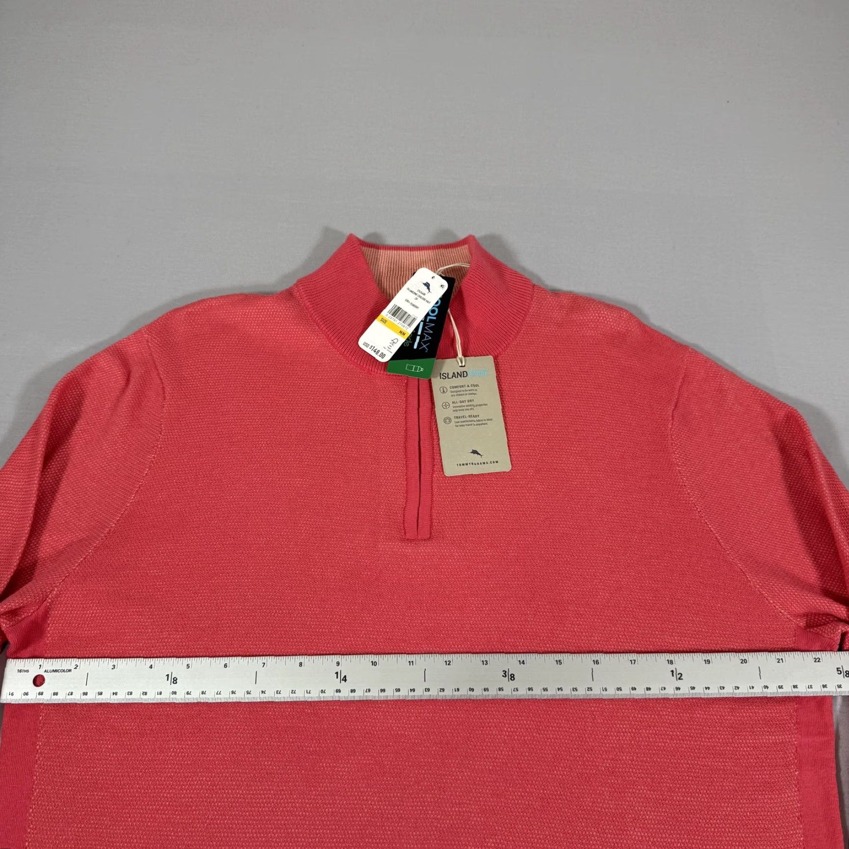 Tommy Bahama Tommy Bahama Sweater Men Medium Pink Half Zip Pullover Island Zone CoolMax Shirt Size US M / EU 48-50 / 2 - 6 Thumbnail