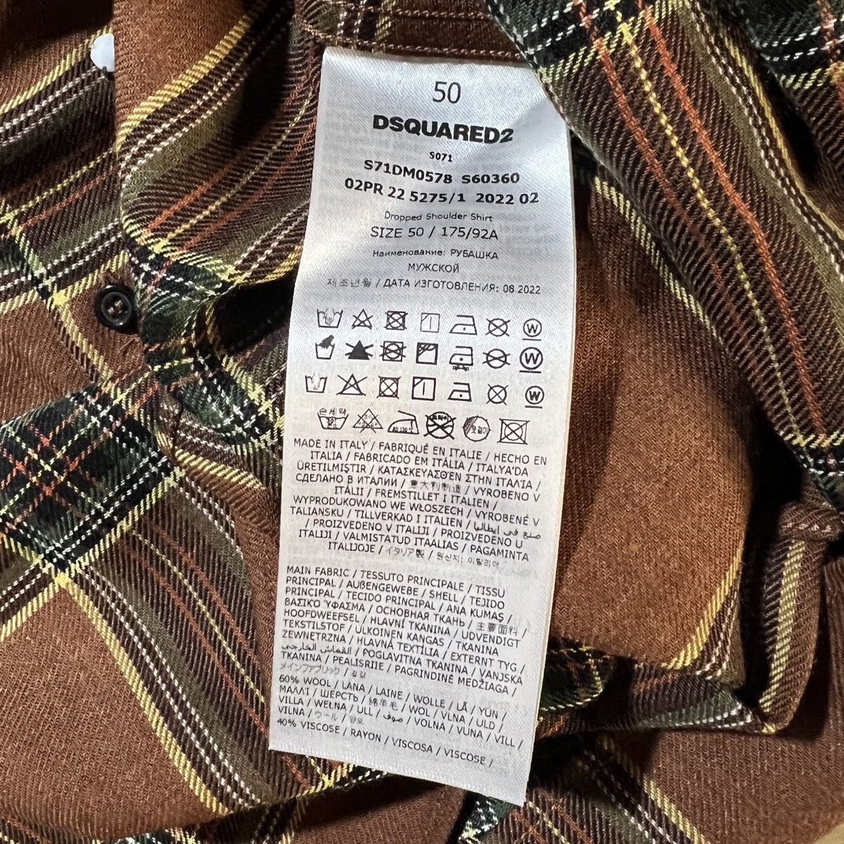 Dsquared2 Dsquared2 Brown Flannel Jacket Embellished Jewels Size US M / EU 48-50 / 2 - 10 Thumbnail