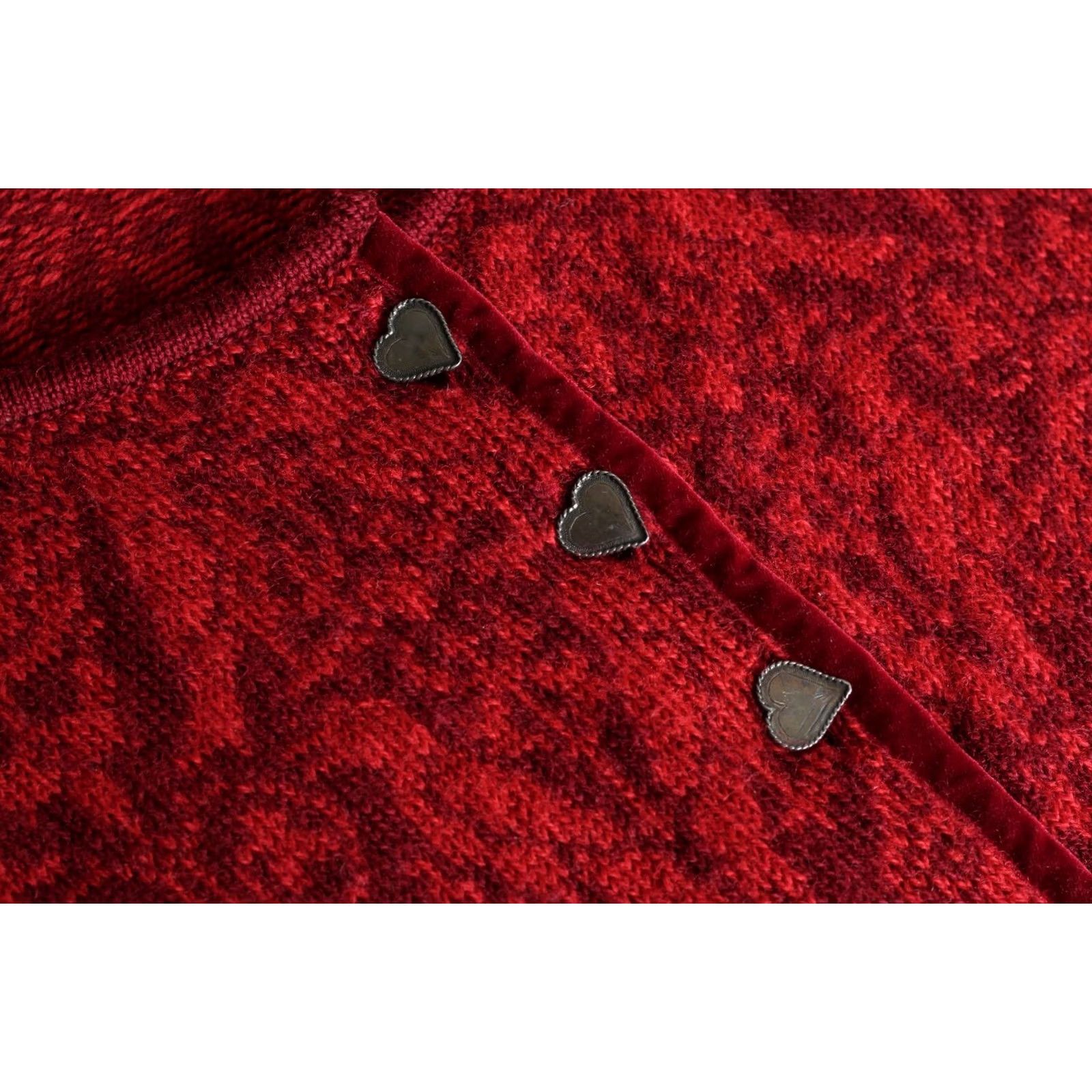 Vintage OLEANA Wool Cardigan Sweater Women Size L Nordic Fair Isle Vintage Red Cardigan Womens L, Red, Knitted Wool, Crew Neck, Button, 90s VR2471 Size L / US 10 / IT 46 - 5 Thumbnail