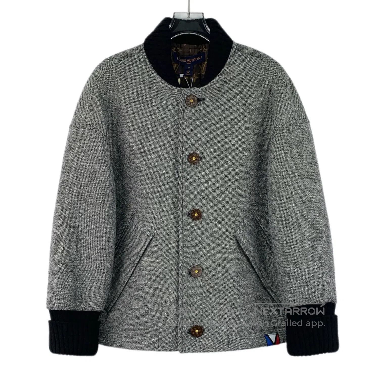 Louis Vuitton Louis Vuitton Gray Lining Logo Monogram Fleece Stand Colla Size XXS / US 00 / IT 34 - 1 Thumbnail